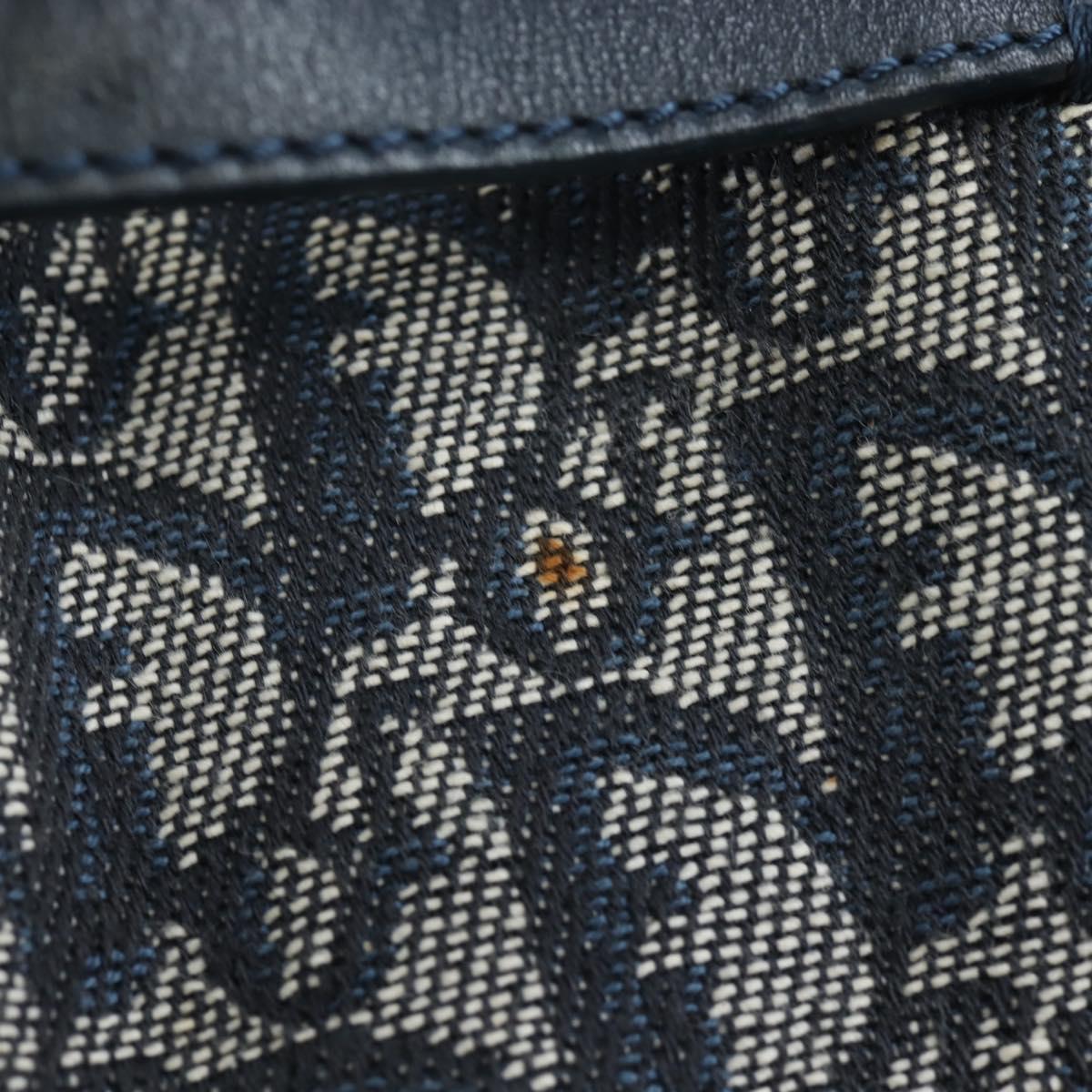Christian Dior Trotter Canvas Hand Bag Navy Silver Auth ki6384
