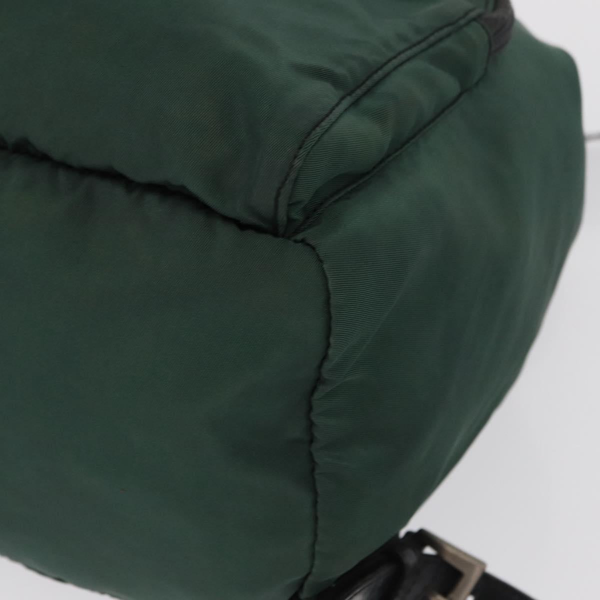PRADA Backpack Nylon Green Silver Auth ki6395