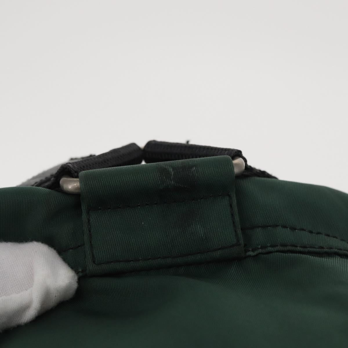 PRADA Backpack Nylon Green Silver Auth ki6395