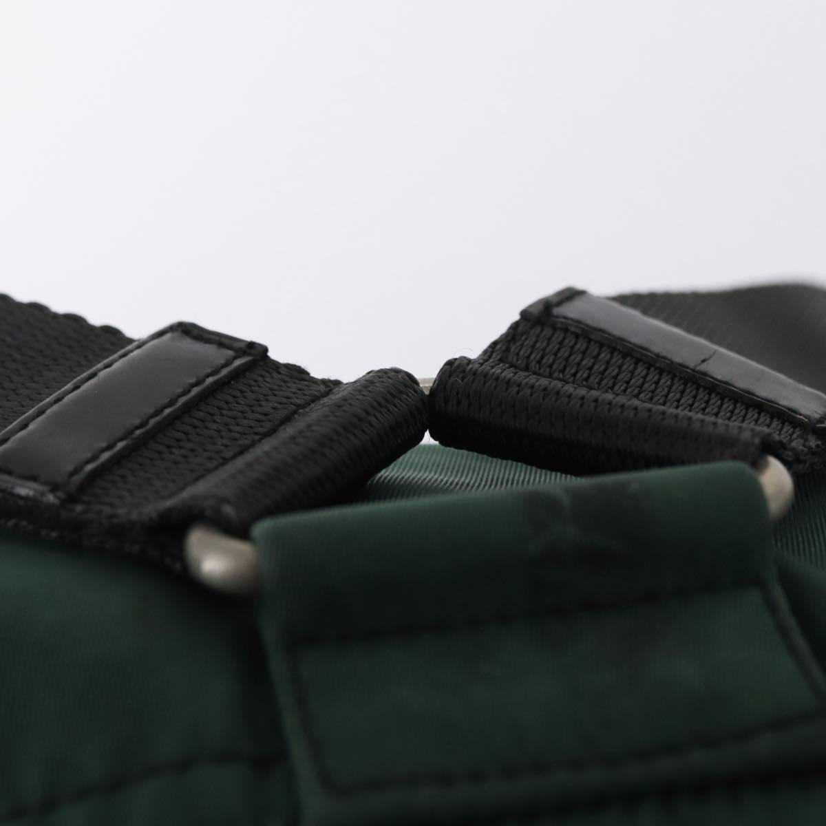 PRADA Backpack Nylon Green Silver Auth ki6395