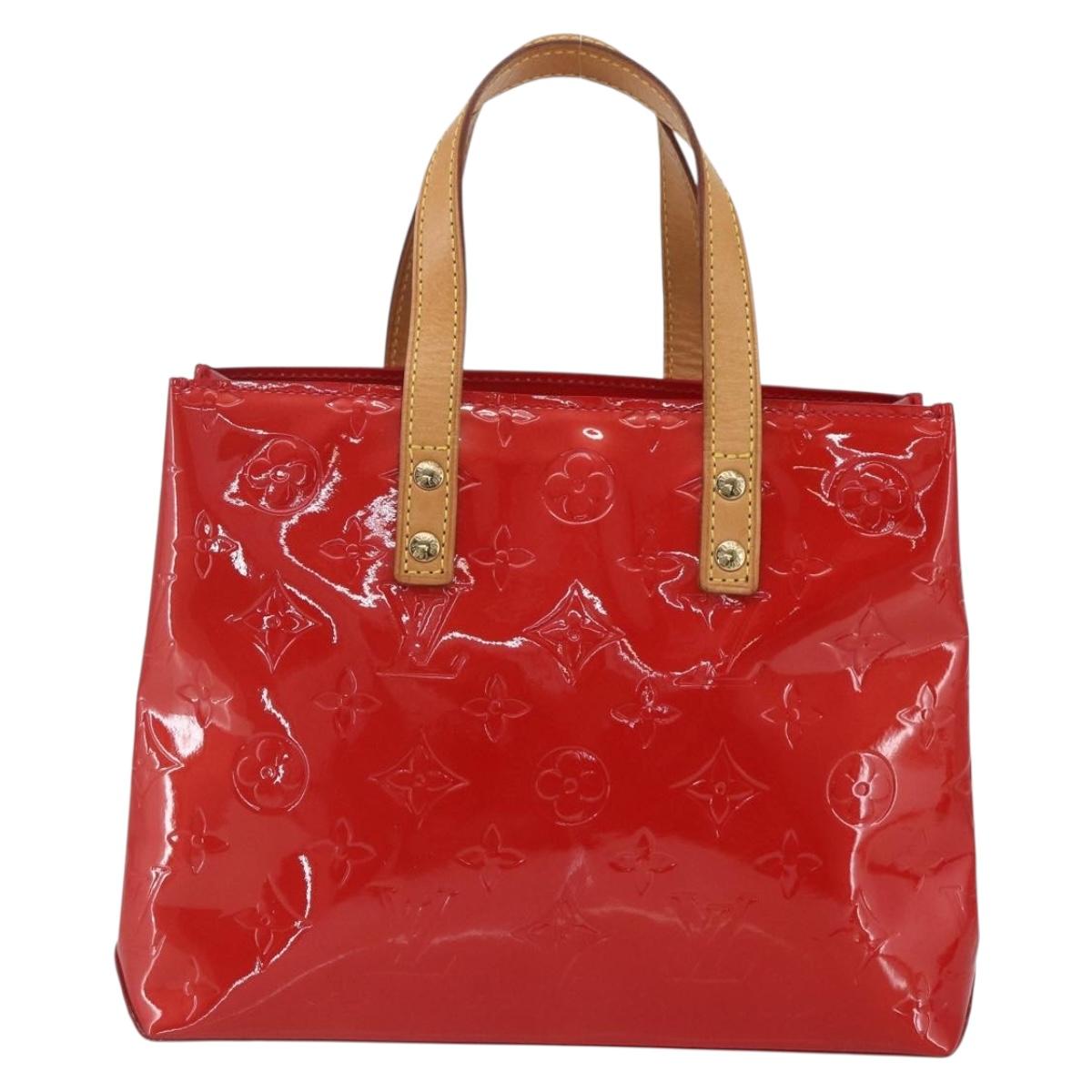 LOUIS VUITTON Monogram Vernis Reade PM Bag Pomme D'amour M91990 LV Auth ki6412