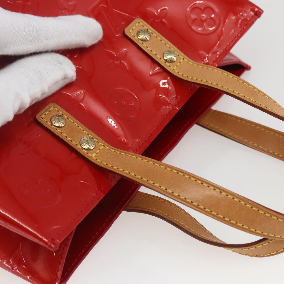 LOUIS VUITTON Monogram Vernis Reade PM Bag Pomme D'amour M91990 LV Auth ki6412