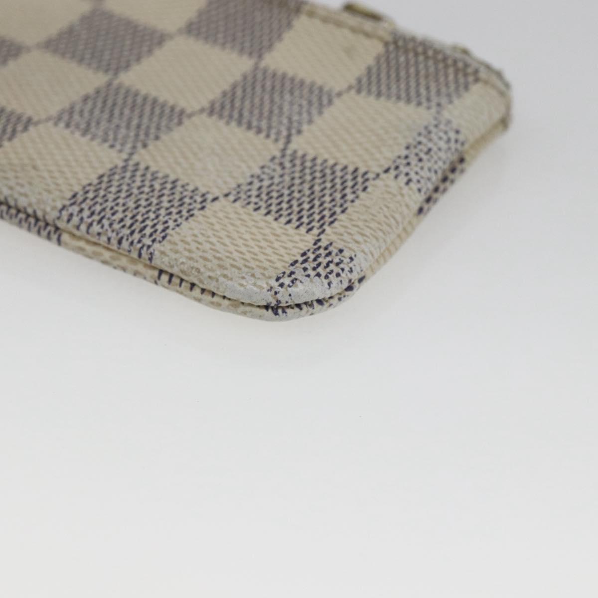 LOUIS VUITTON Damier Azur Pochette Cles Coin Purse N62659 LV Auth ki6422