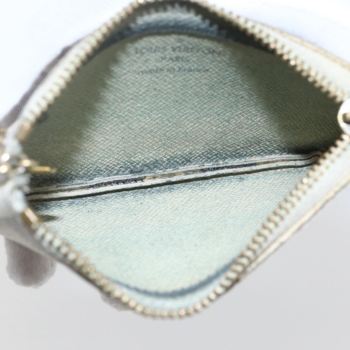 LOUIS VUITTON Damier Azur Pochette Cles Coin Purse N62659 LV Auth ki6422