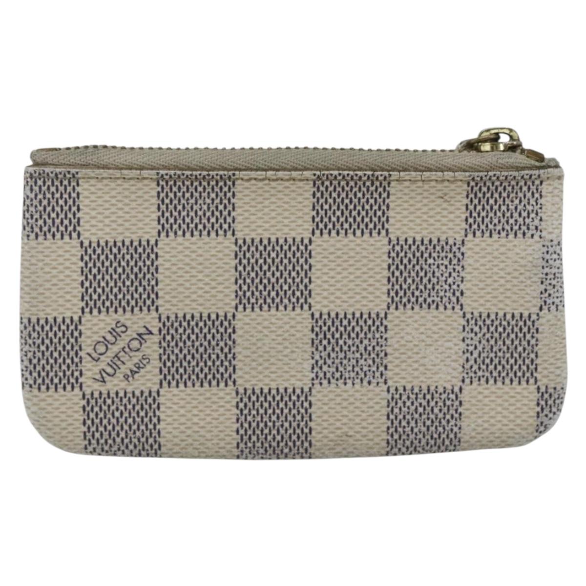 LOUIS VUITTON Damier Azur Pochette Cles Coin Purse N62659 LV Auth ki6422