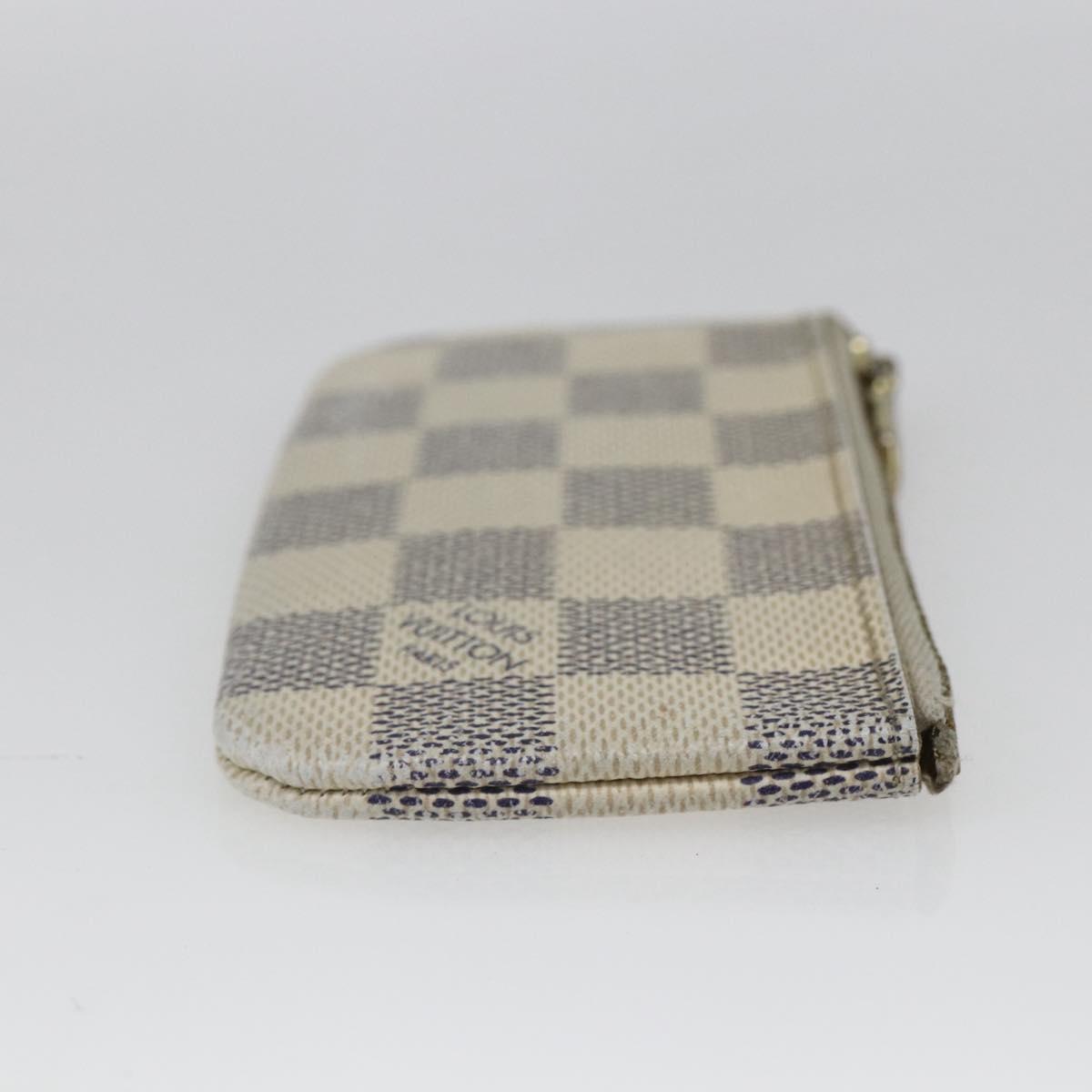 LOUIS VUITTON Damier Azur Pochette Cles Coin Purse N62659 LV Auth ki6422