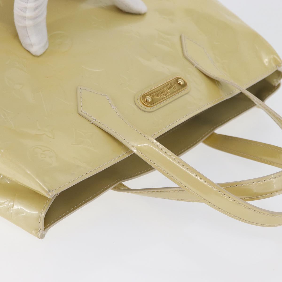 LOUIS VUITTON Monogram Vernis Wilshire PM Hand Bag Broncorail M91452 Auth ki6423