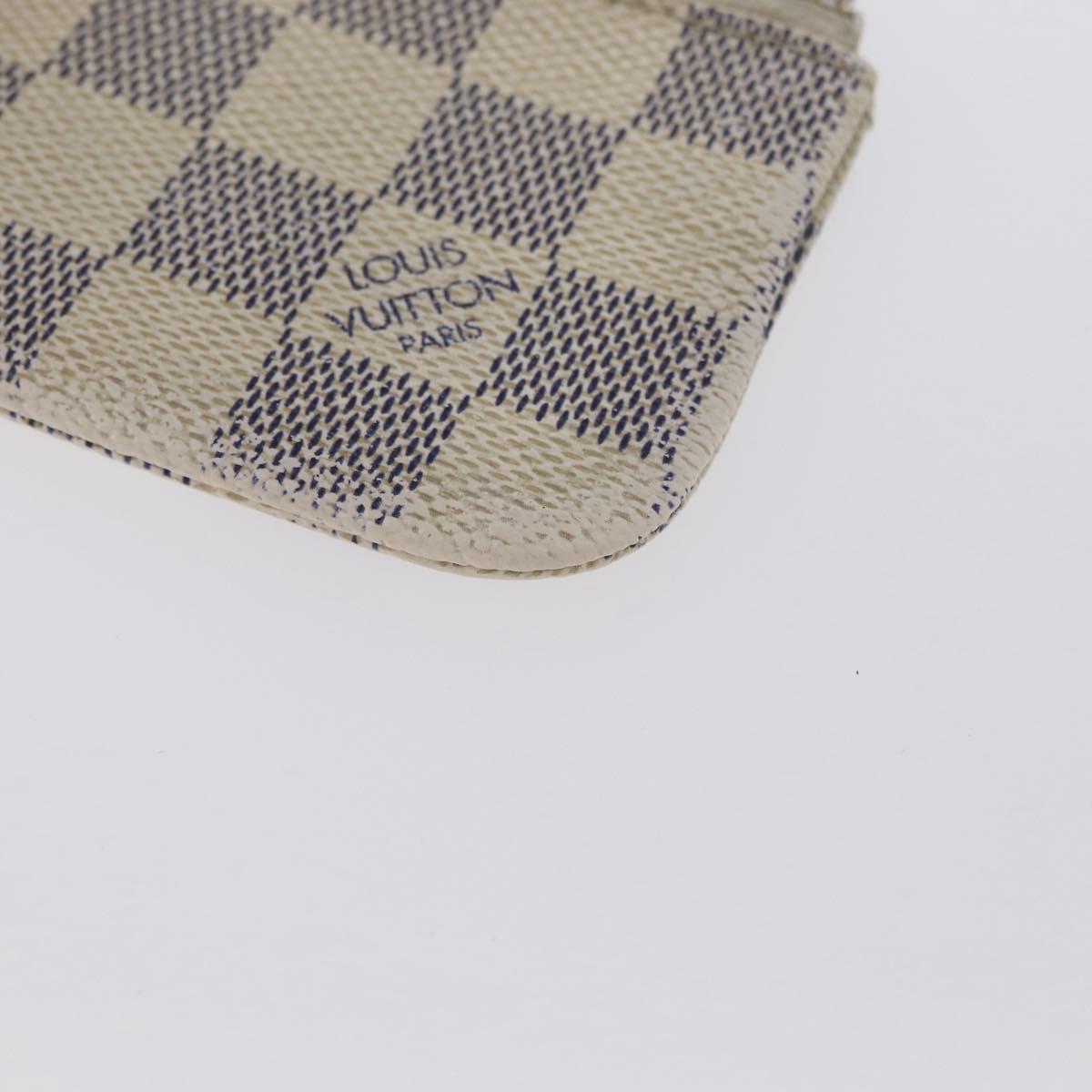 LOUIS VUITTON Damier Azur Pochette Cles Coin Purse N62659 LV Auth ki6438