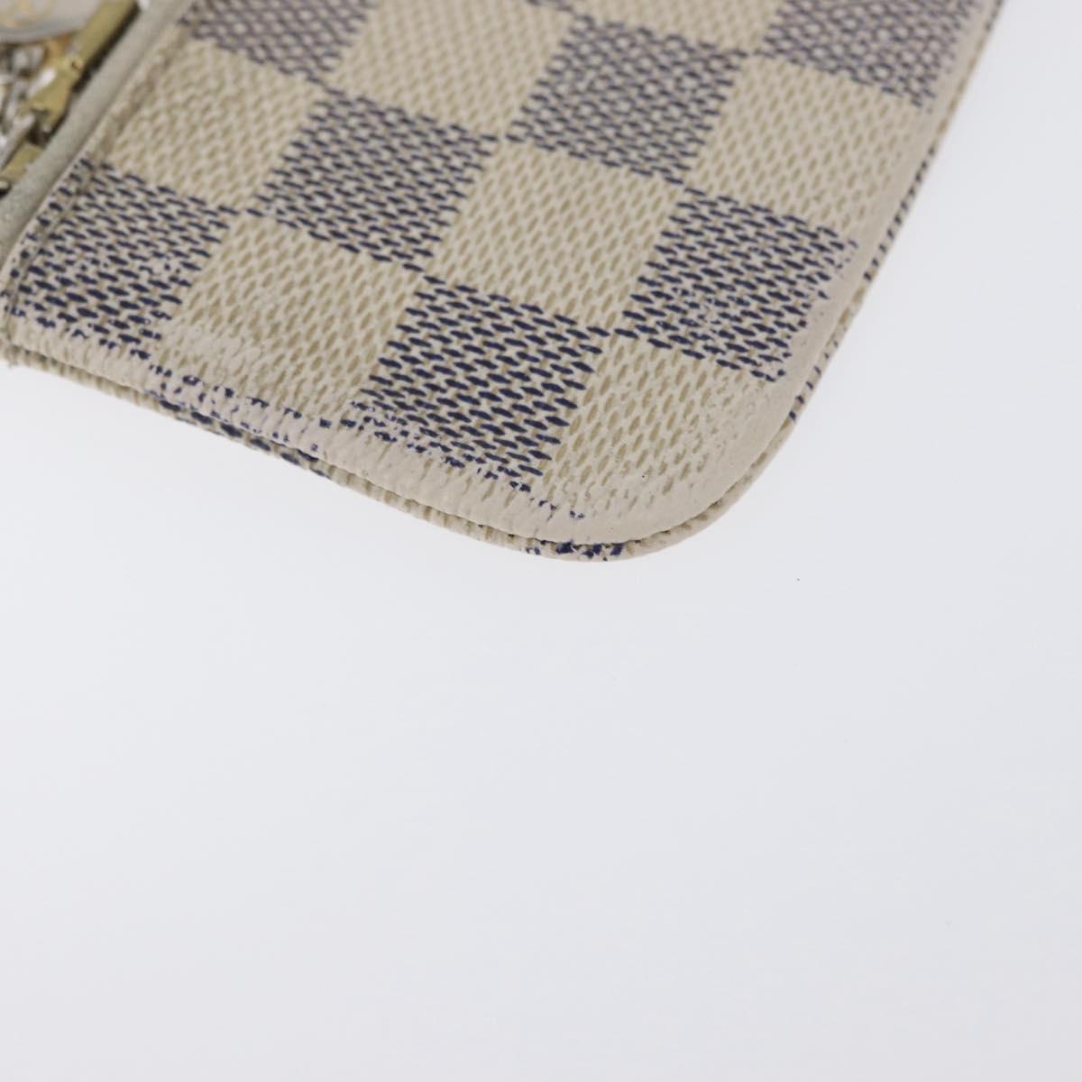 LOUIS VUITTON Damier Azur Pochette Cles Coin Purse N62659 LV Auth ki6438
