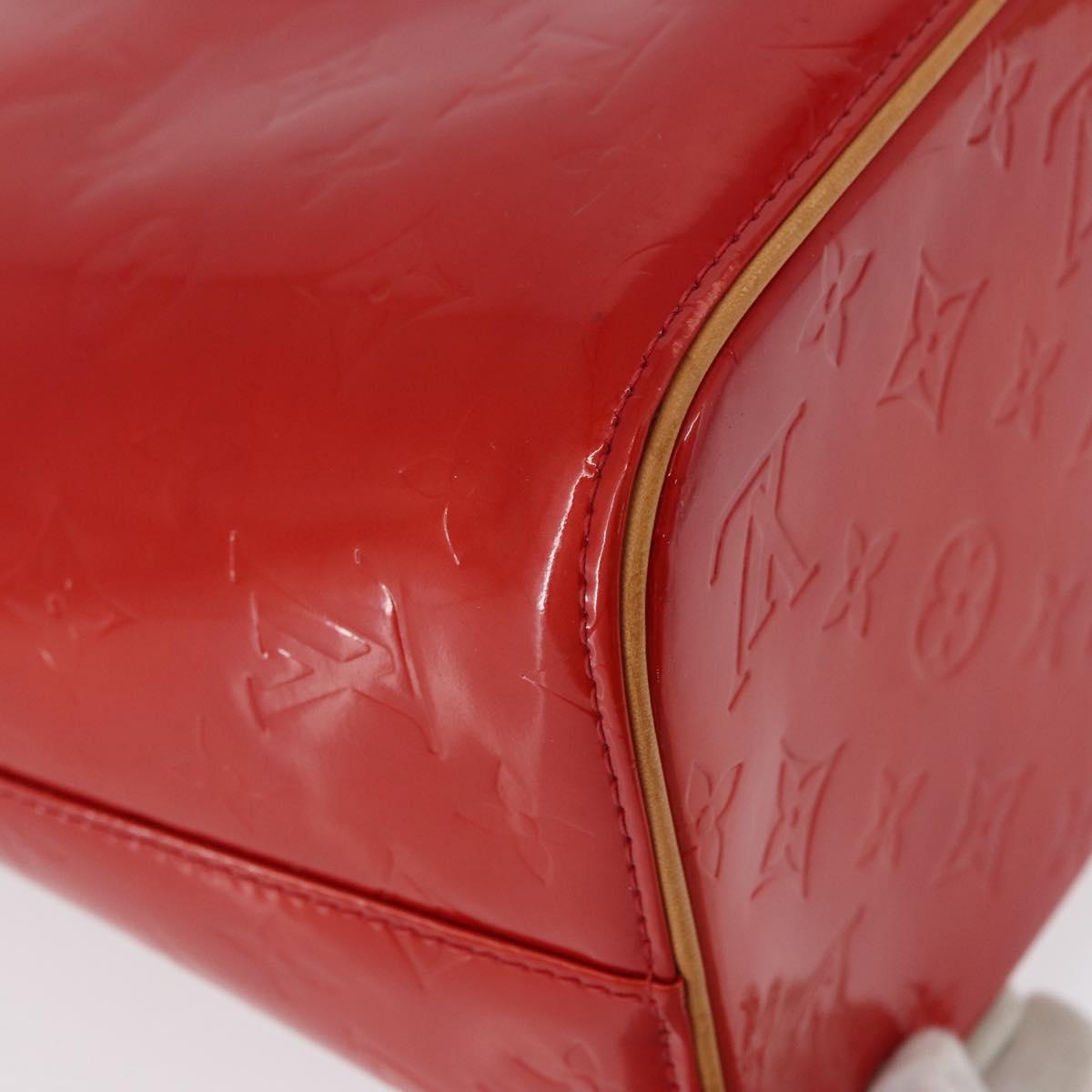 LOUIS VUITTON Monogram Vernis Houston Hand Bag Red M91092 LV Auth ki6445