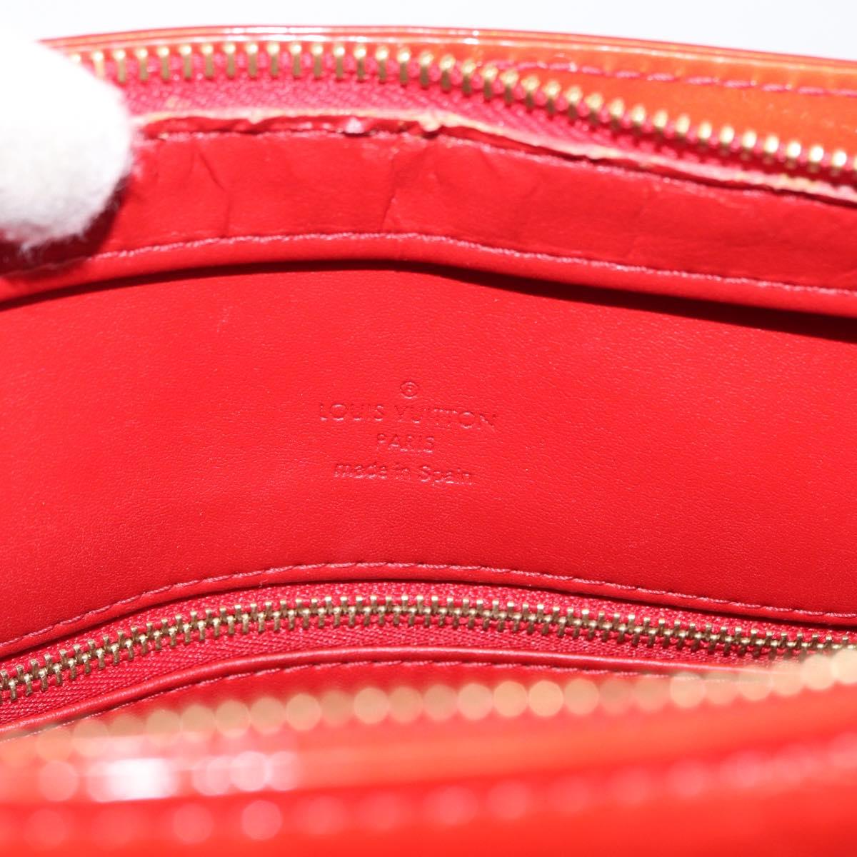 LOUIS VUITTON Monogram Vernis Houston Hand Bag Red M91092 LV Auth ki6445