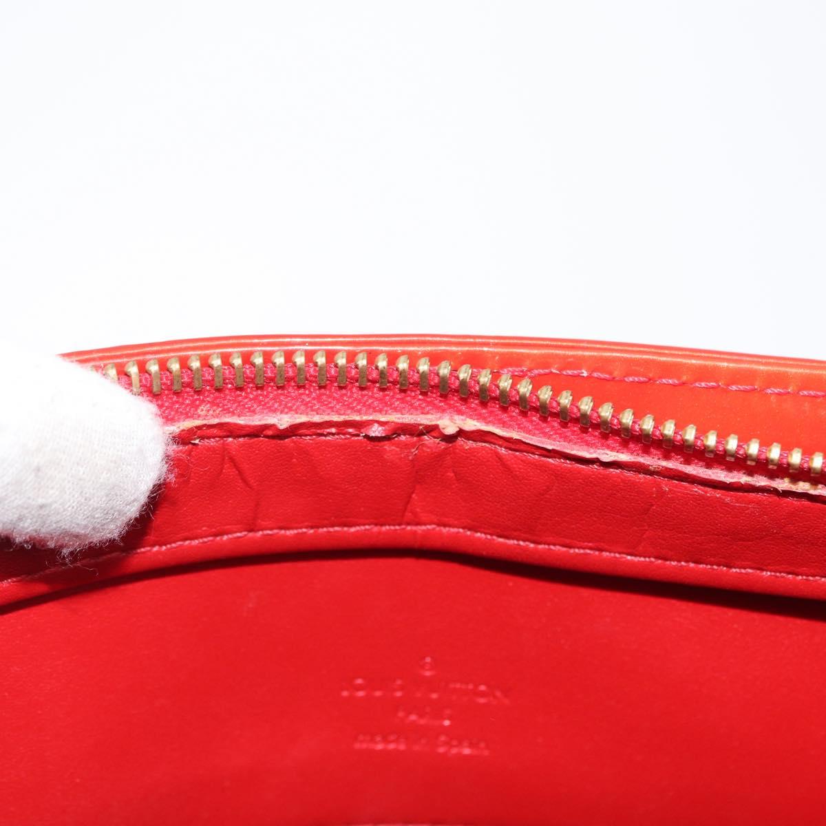 LOUIS VUITTON Monogram Vernis Houston Hand Bag Red M91092 LV Auth ki6445
