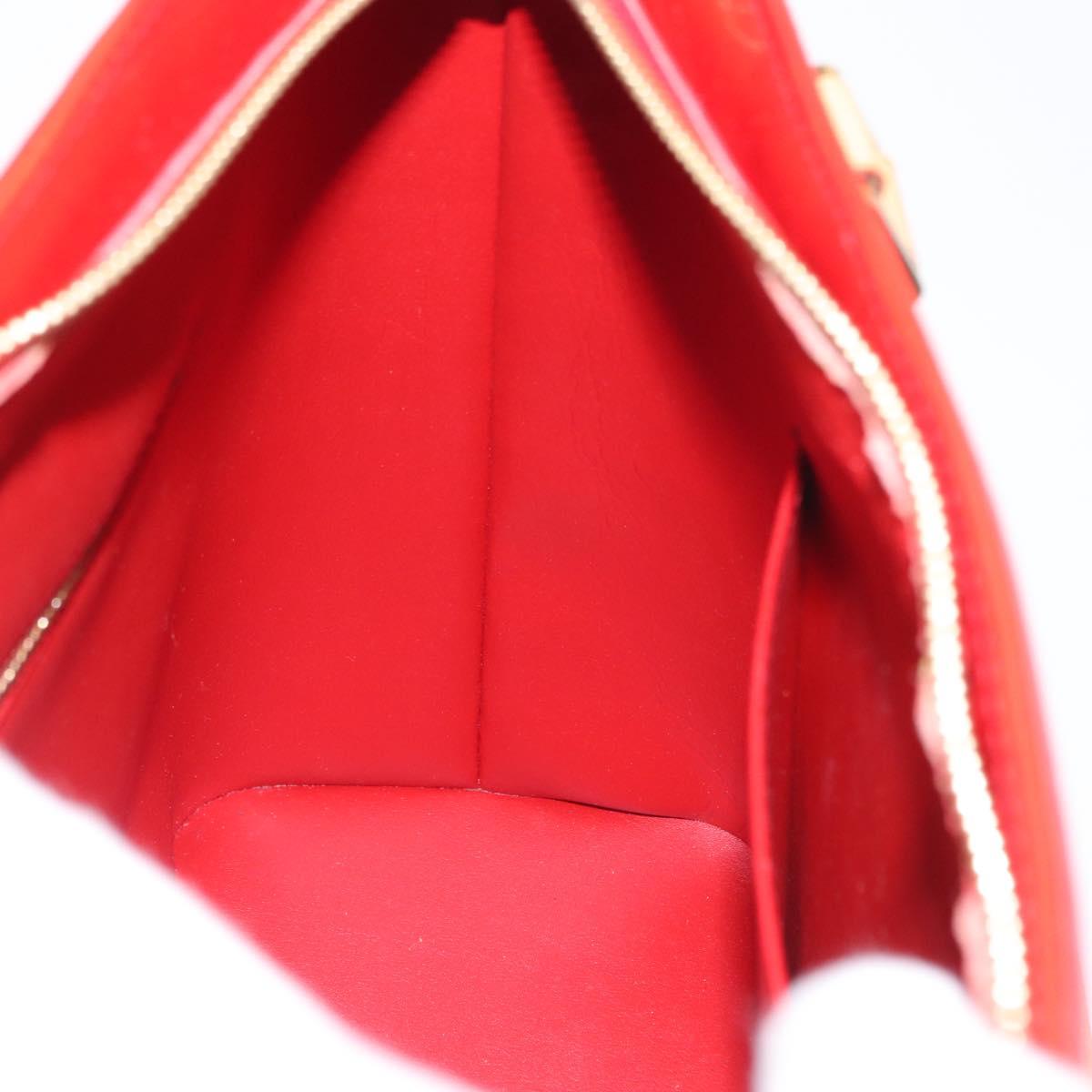 LOUIS VUITTON Monogram Vernis Houston Hand Bag Red M91092 LV Auth ki6445