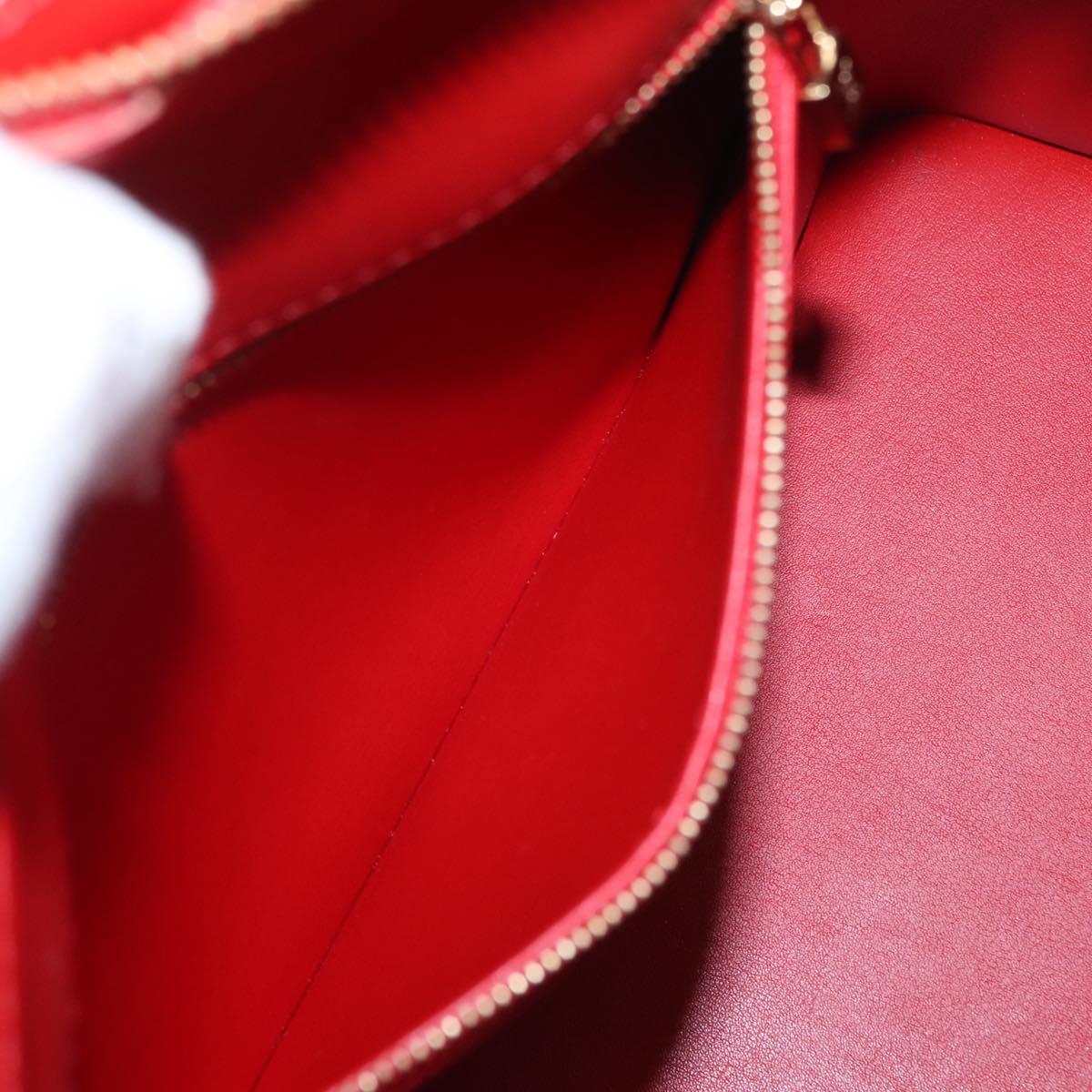 LOUIS VUITTON Monogram Vernis Houston Hand Bag Red M91092 LV Auth ki6445
