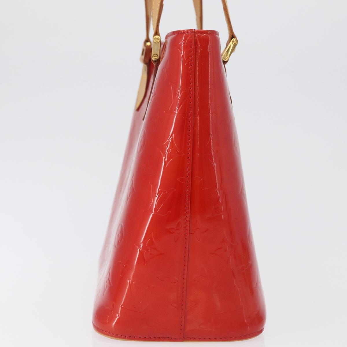 LOUIS VUITTON Monogram Vernis Houston Hand Bag Red M91092 LV Auth ki6445