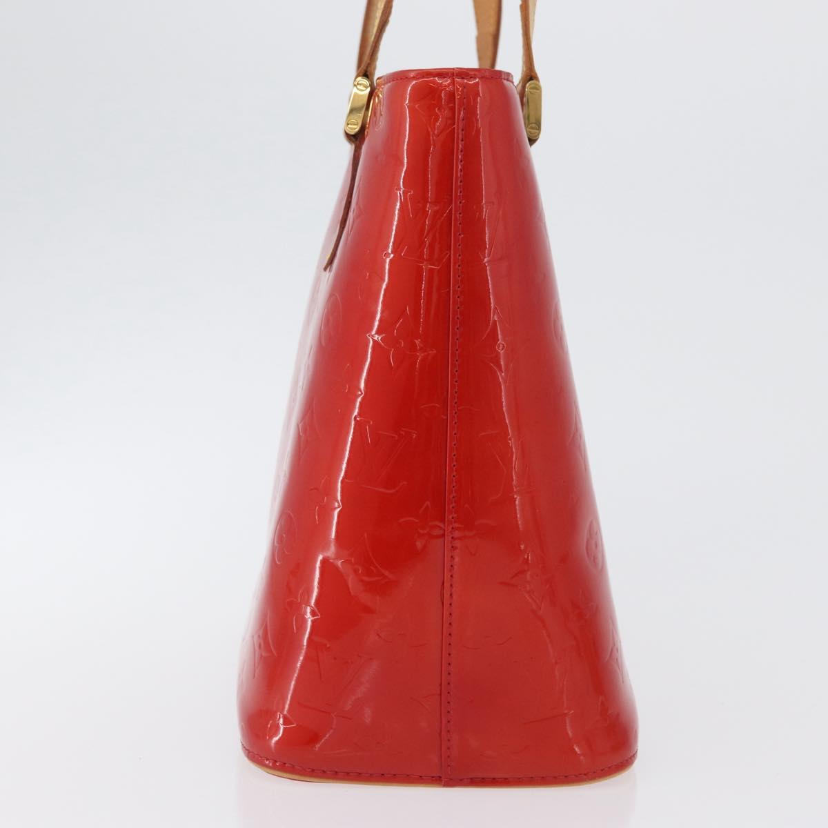 LOUIS VUITTON Monogram Vernis Houston Hand Bag Red M91092 LV Auth ki6445