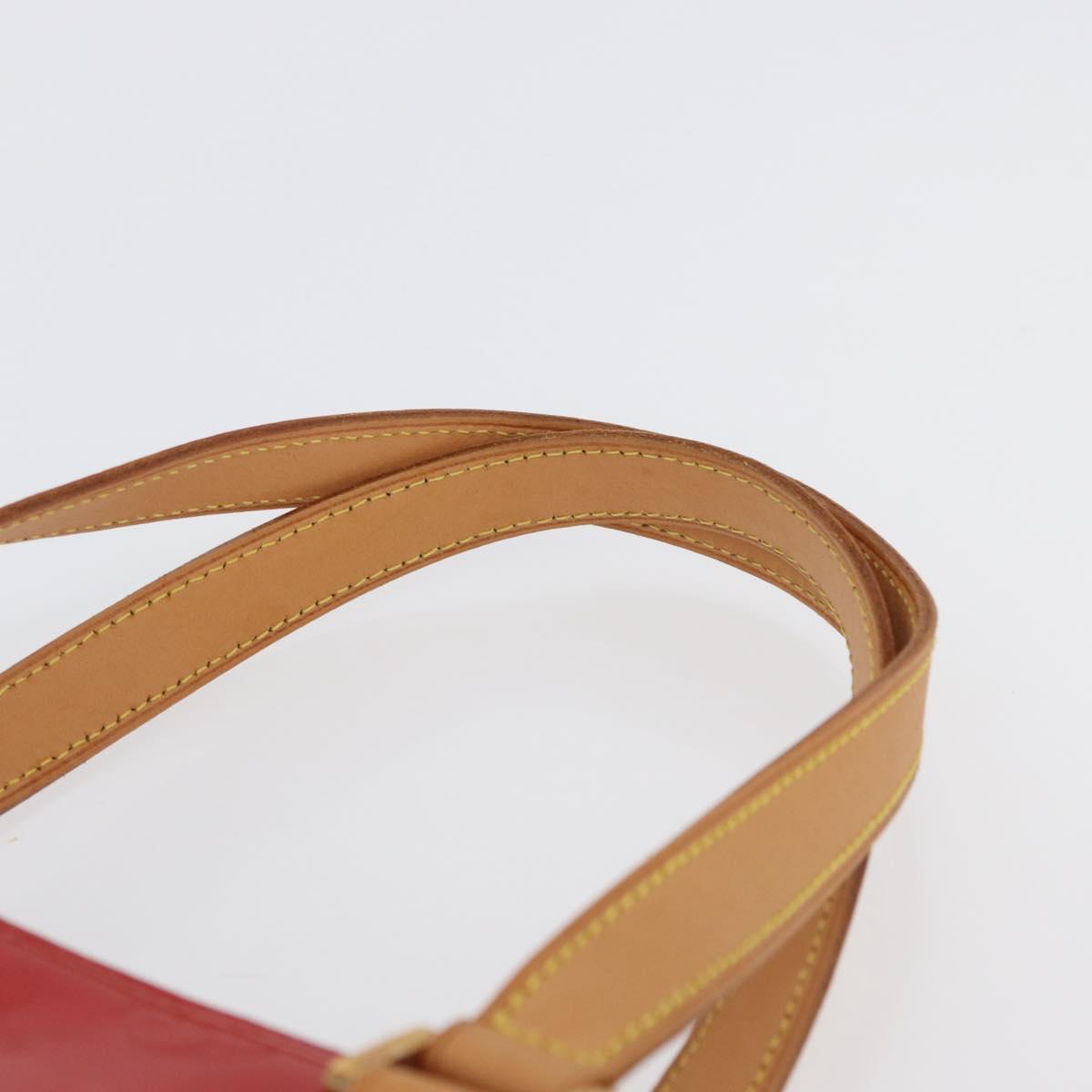 LOUIS VUITTON Monogram Vernis Houston Hand Bag Red M91092 LV Auth ki6445