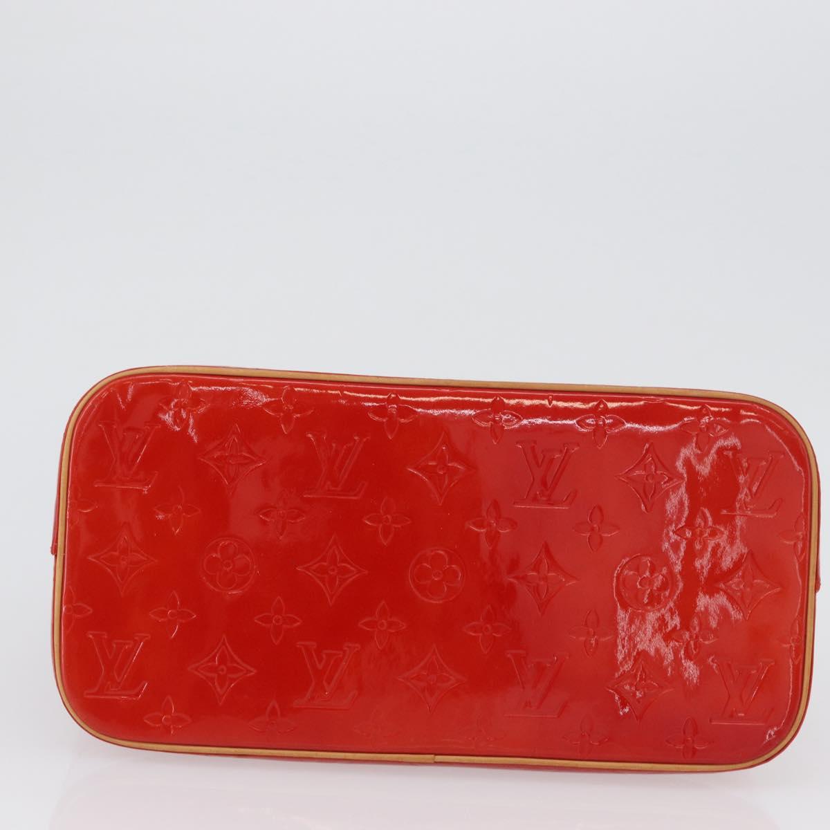 LOUIS VUITTON Monogram Vernis Houston Hand Bag Red M91092 LV Auth ki6445
