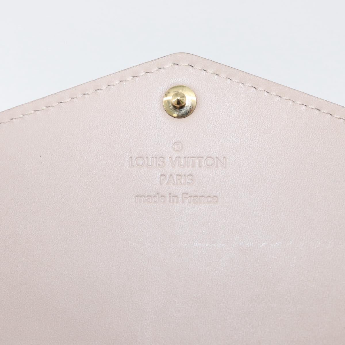 LOUIS VUITTON Vernis Portefeiulle Sarah Long Wallet Beige M90407 LV Auth ki6451V