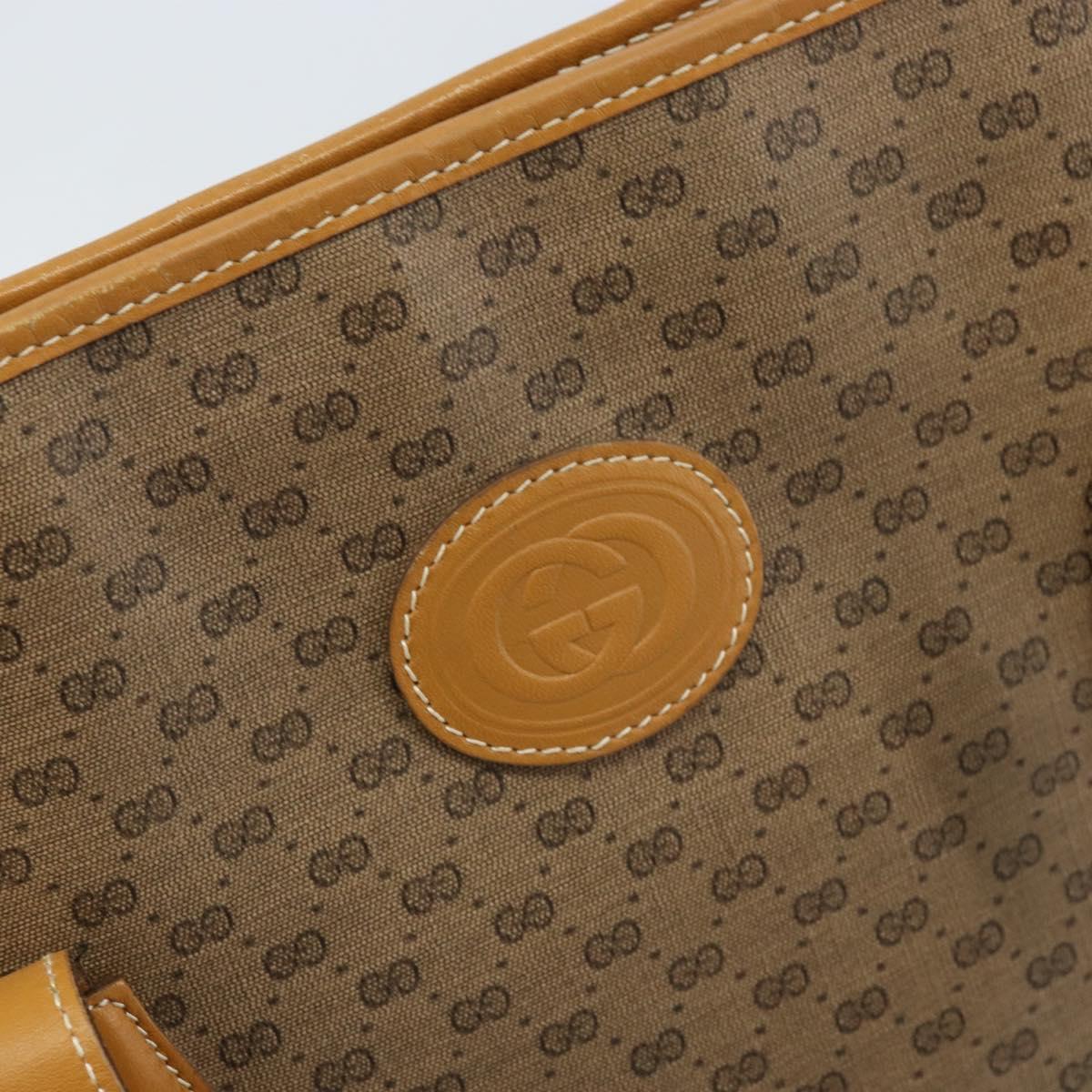 GUCCI Micro GG Supreme Tote Bag PVC Beige Gold Auth ki6459
