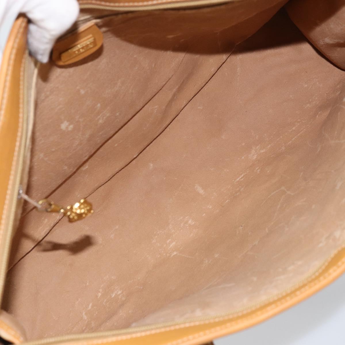 GUCCI Micro GG Supreme Tote Bag PVC Beige Gold Auth ki6459