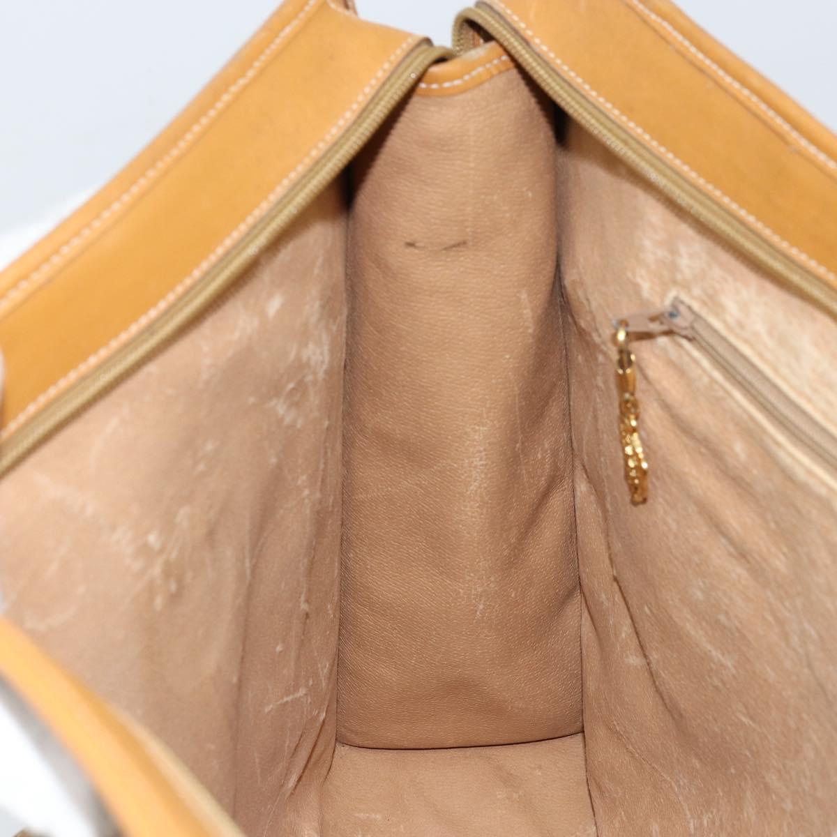GUCCI Micro GG Supreme Tote Bag PVC Beige Gold Auth ki6459
