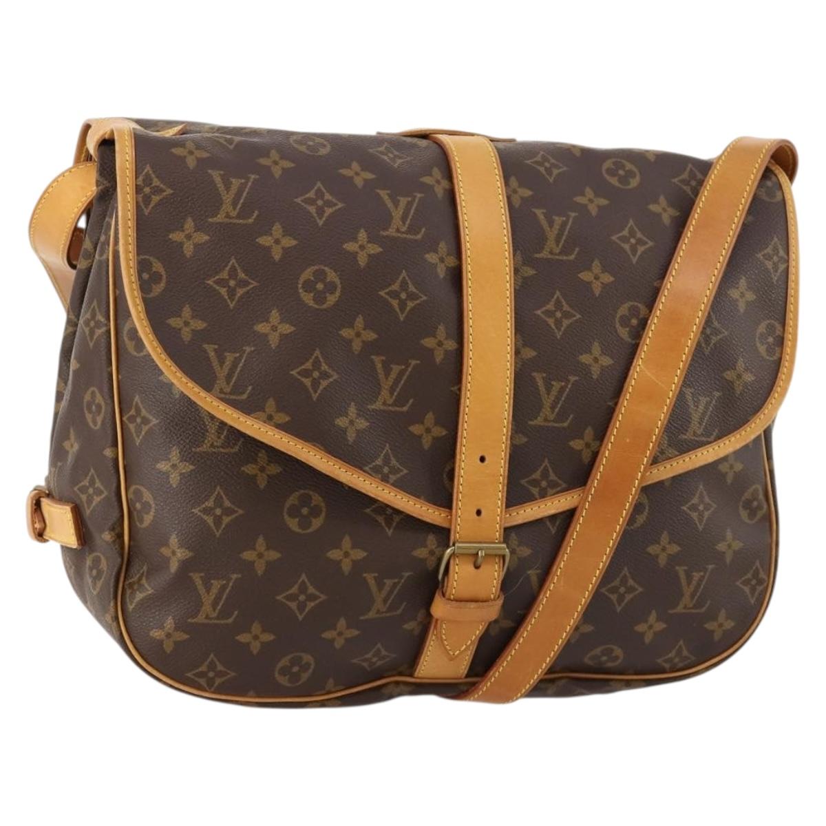LOUIS VUITTON Monogram Saumur 35 Shoulder Bag M42254 LV Auth ki6465