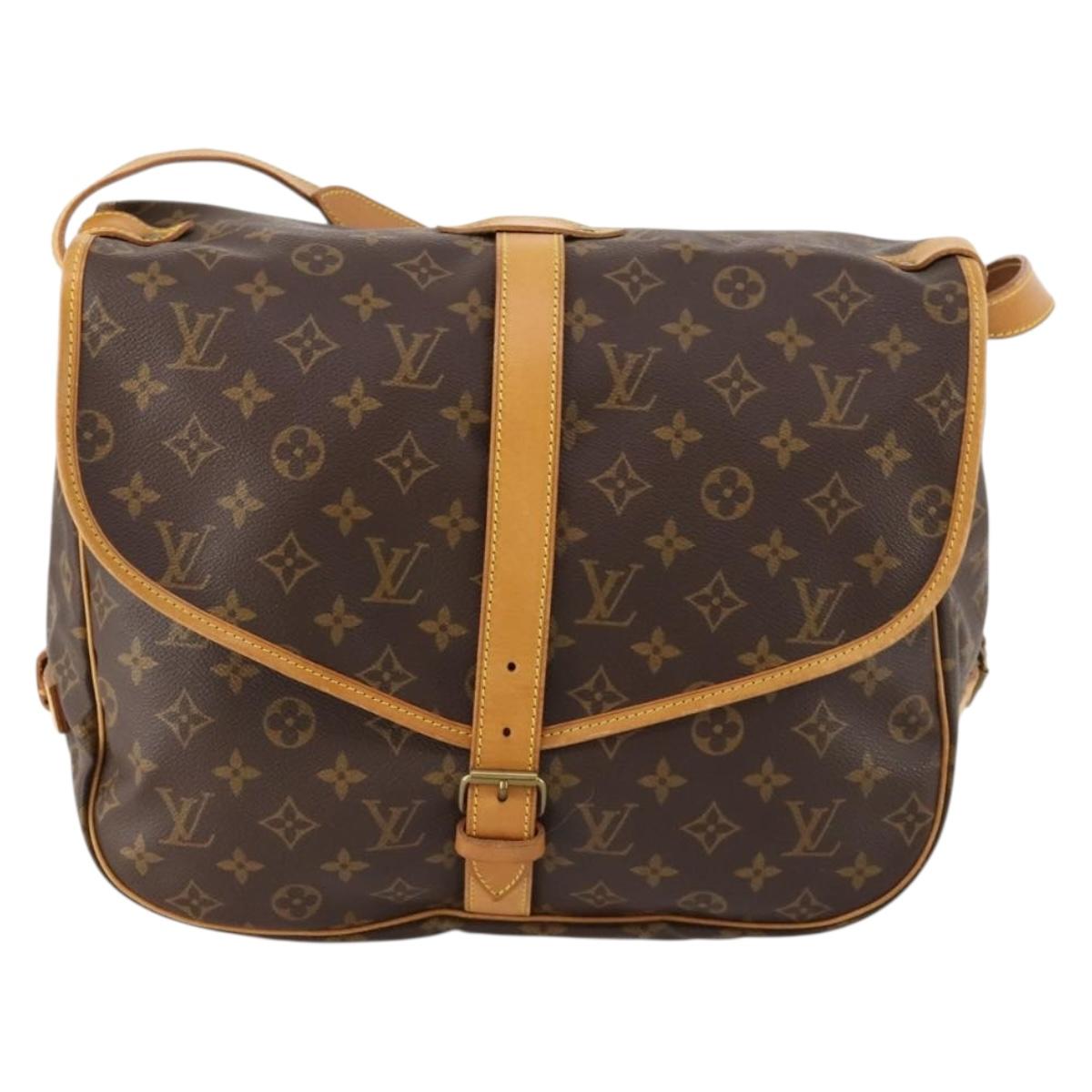 LOUIS VUITTON Monogram Saumur 35 Shoulder Bag M42254 LV Auth ki6465