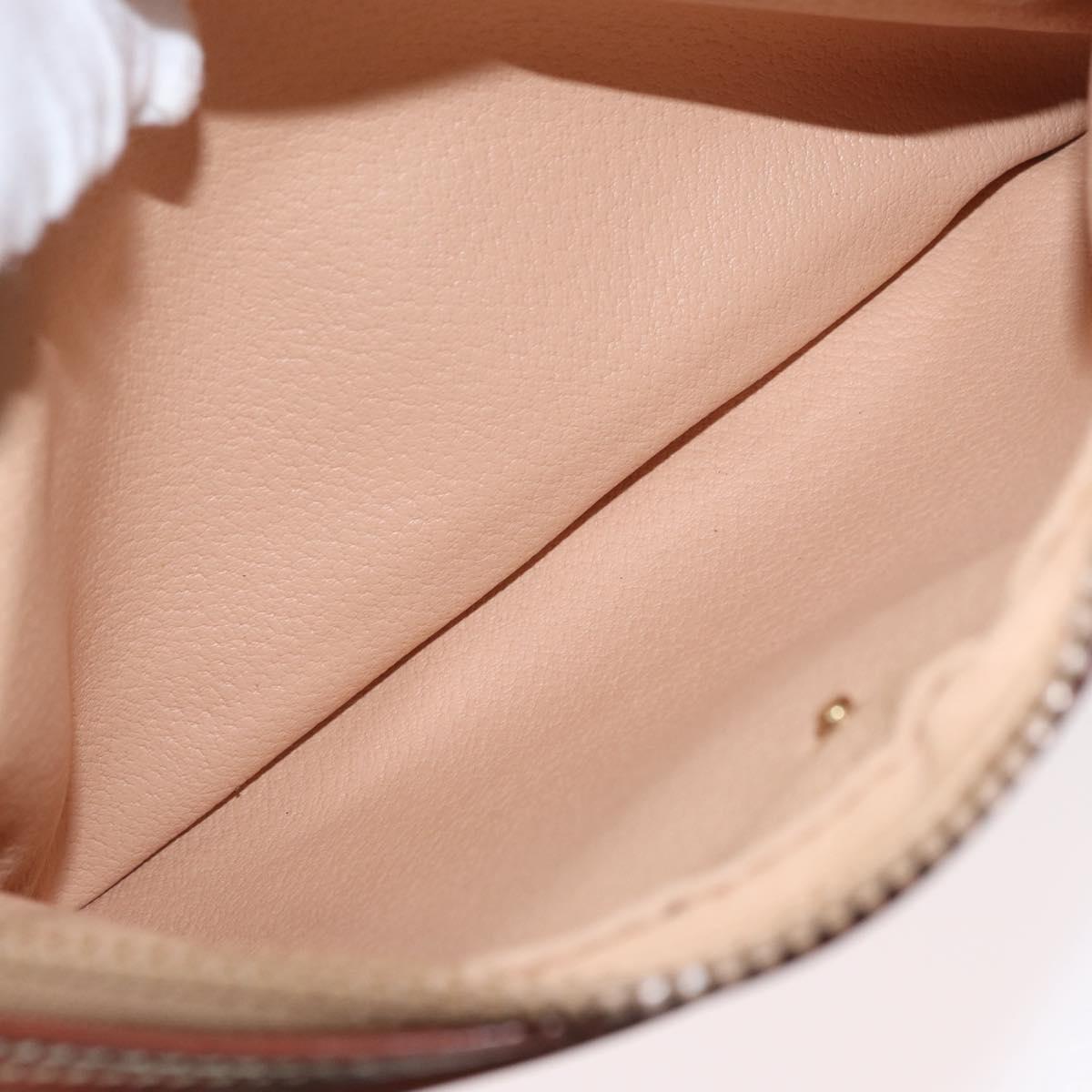 CELINE Macadam Canvas Clutch Bag PVC Leather Beige Gold Auth ki6467