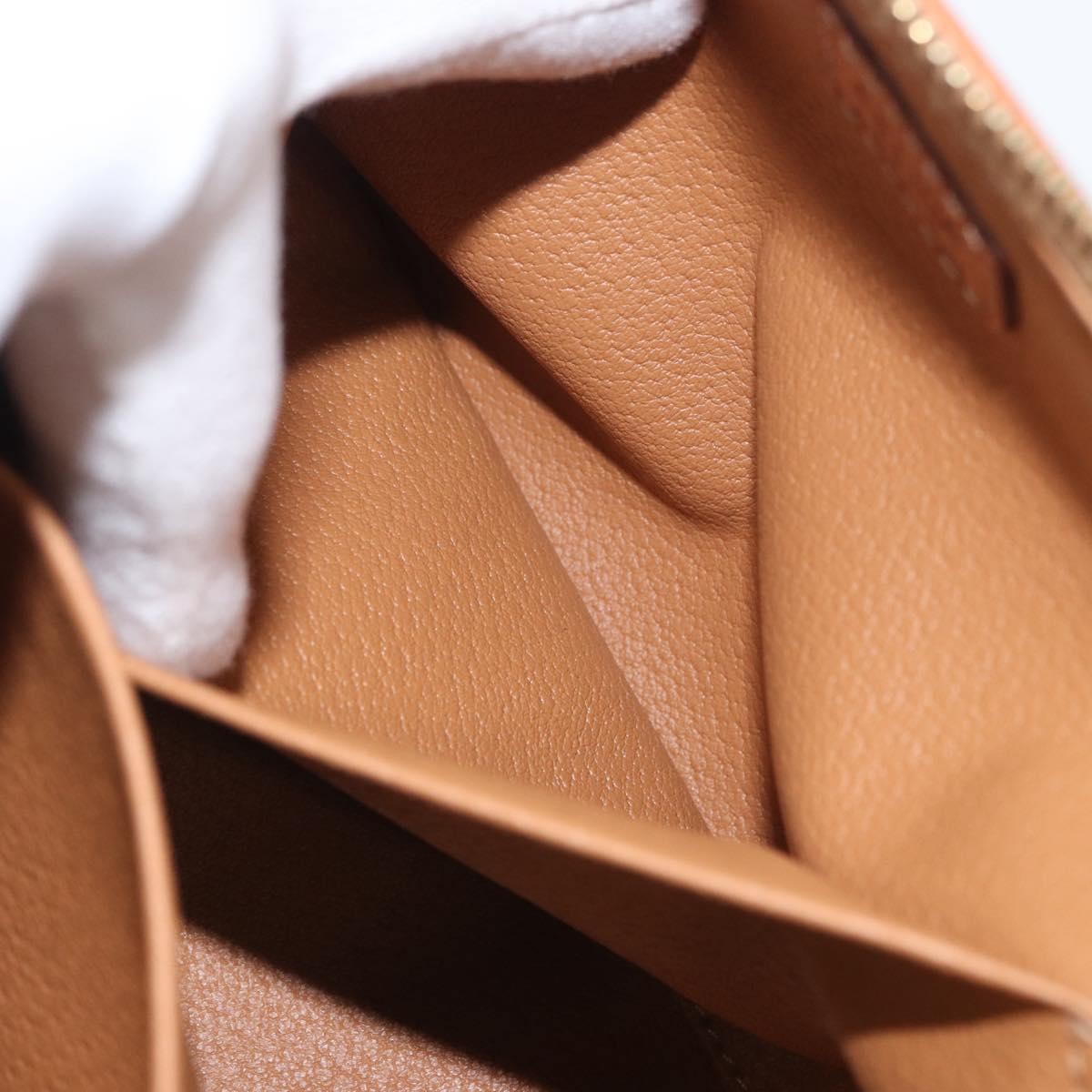 CELINE Macadam Canvas Pouch PVC Leather Brown Gold Auth ki6473
