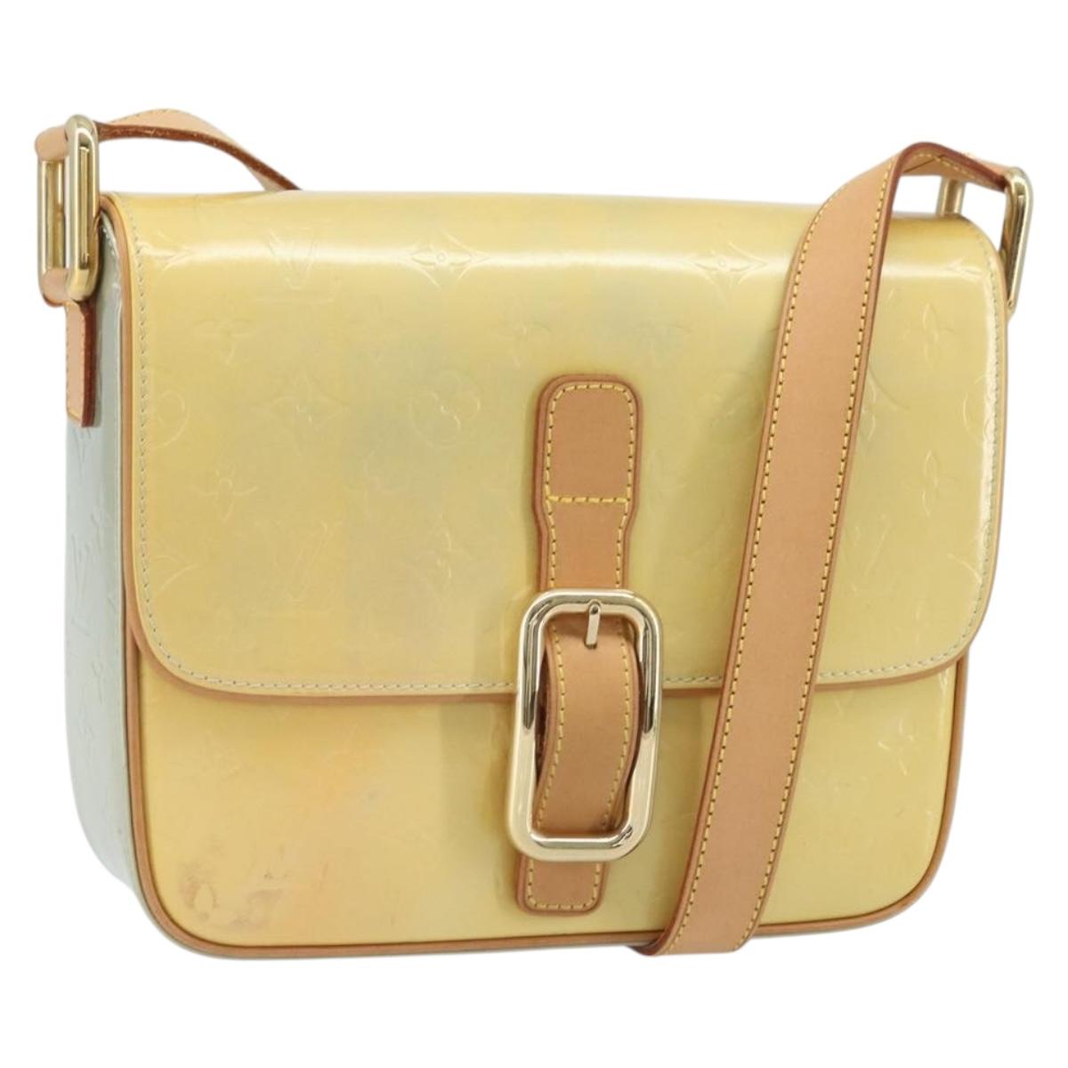 LOUIS VUITTON Monogram Vernis Christie GM Shoulder Bag Gris M91148 Auth ki6480