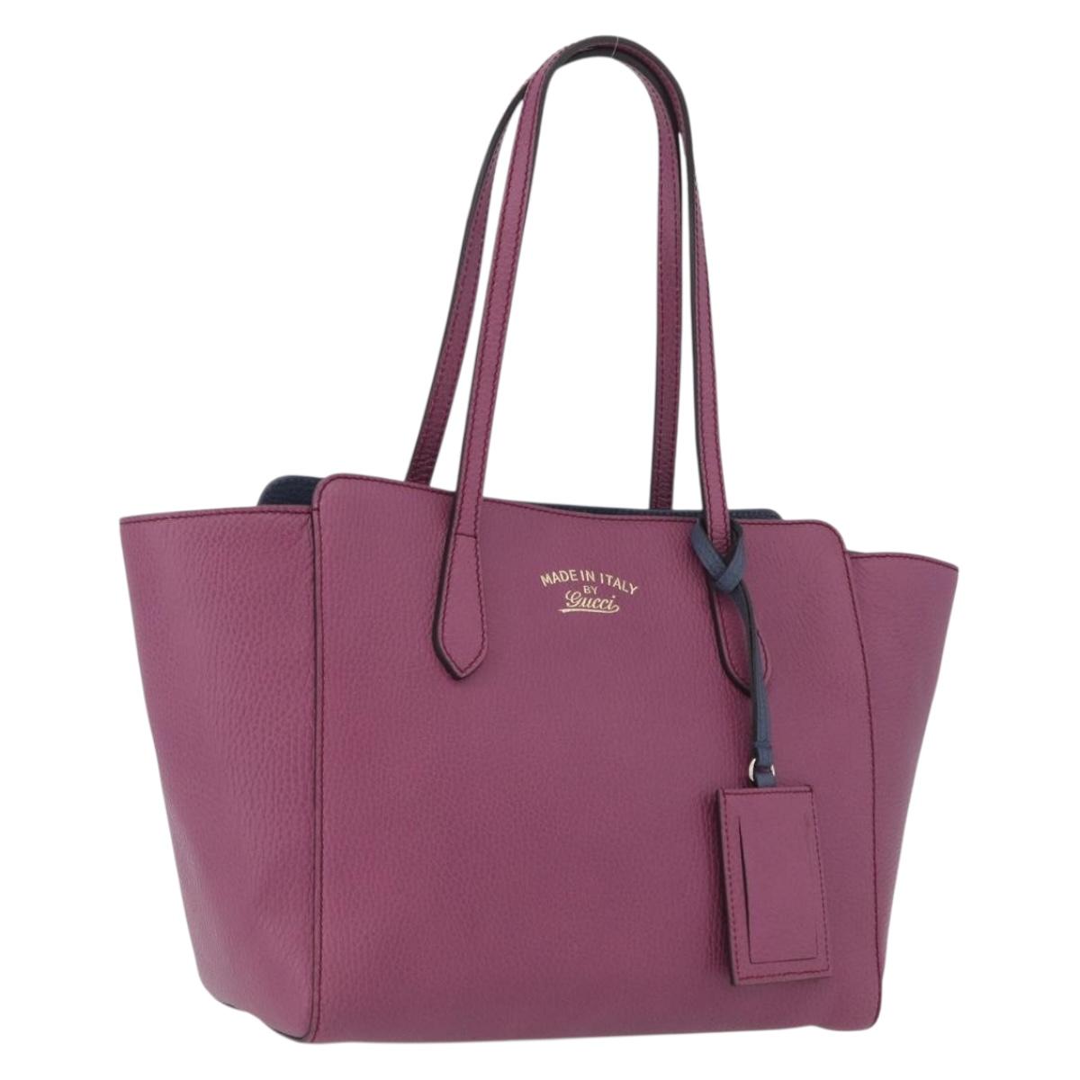 GUCCI Tote Bag Leather Pink Gold 354408 Auth ki6482