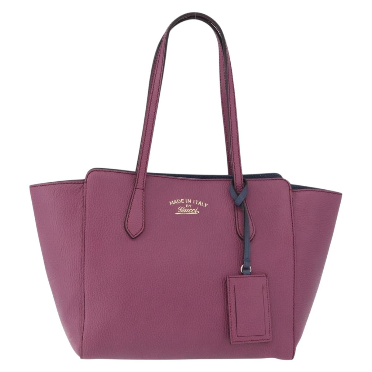 GUCCI Tote Bag Leather Pink Gold 354408 Auth ki6482