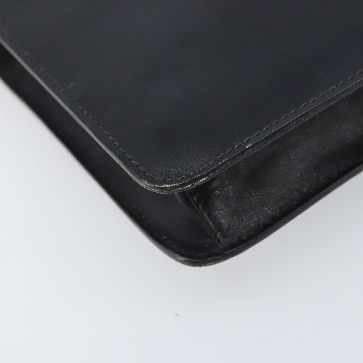 CELINE Shoulder Bag Leather Black Gold Auth ki6485