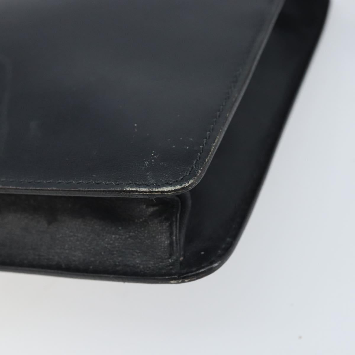 CELINE Shoulder Bag Leather Black Gold Auth ki6485