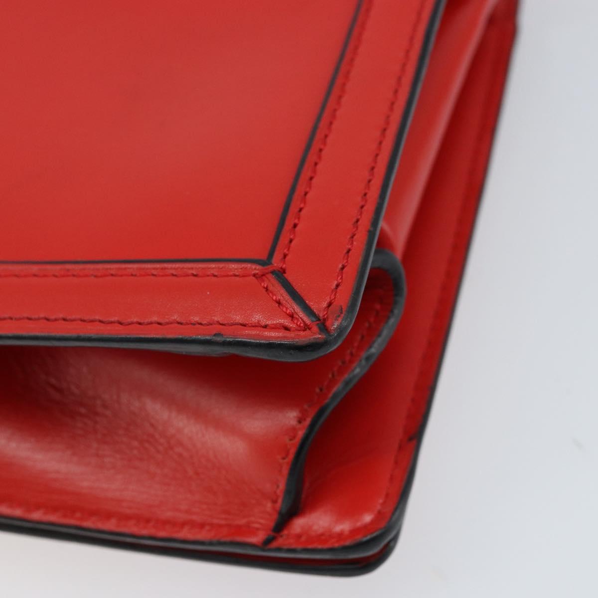 LOEWE Shoulder Bag Leather Red Gold Auth ki6486