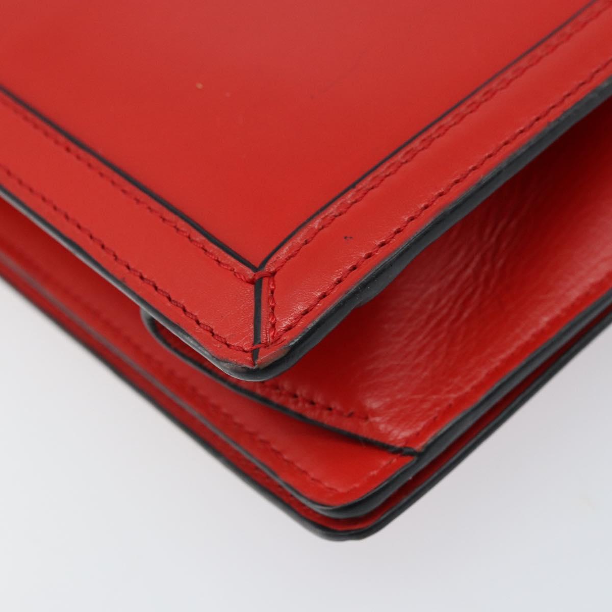 LOEWE Shoulder Bag Leather Red Gold Auth ki6486