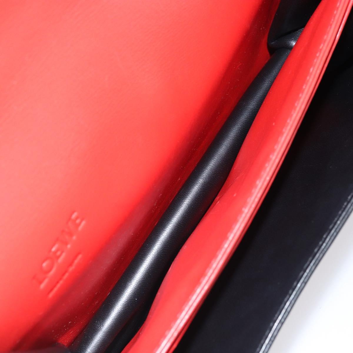 LOEWE Shoulder Bag Leather Red Gold Auth ki6486