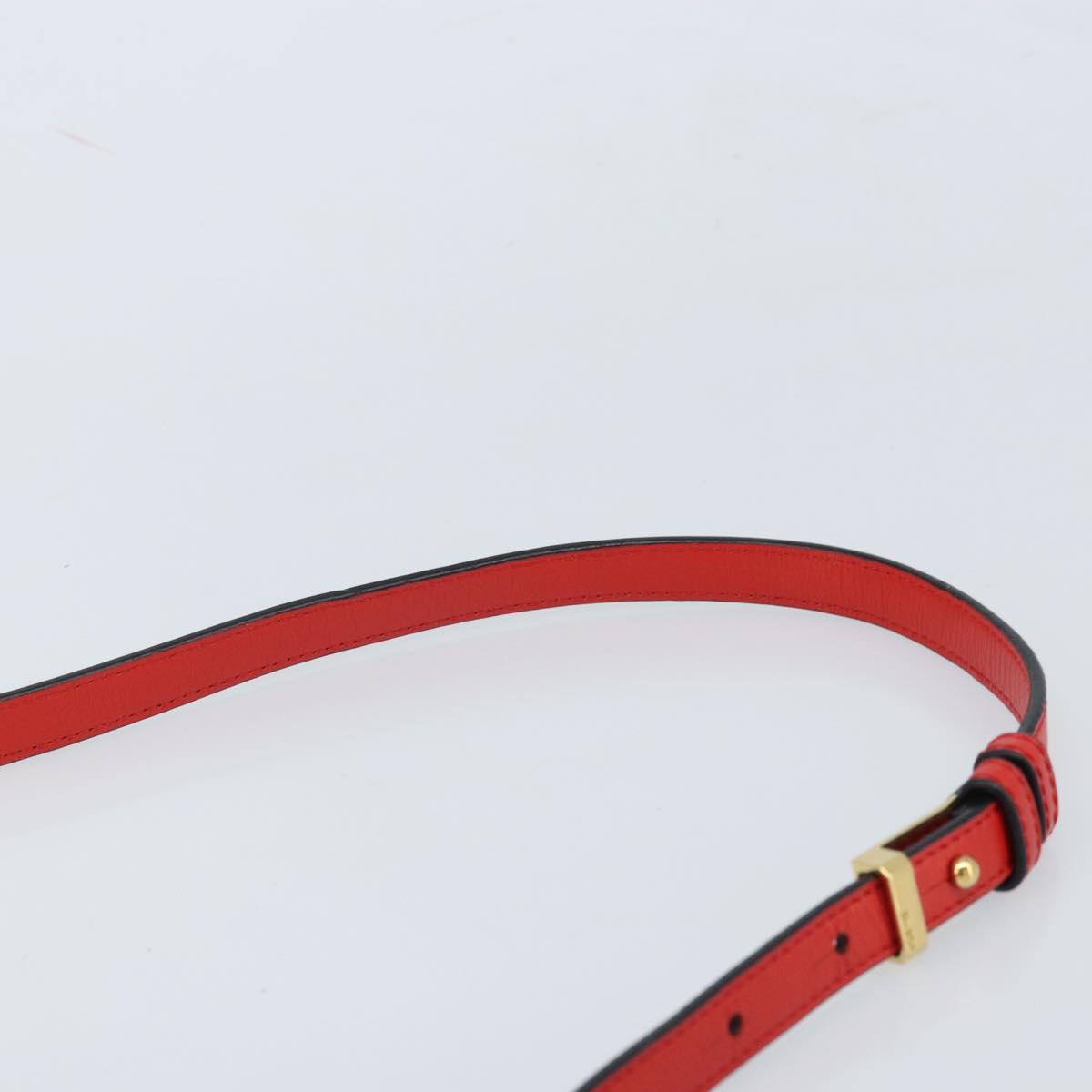 LOEWE Shoulder Bag Leather Red Gold Auth ki6486