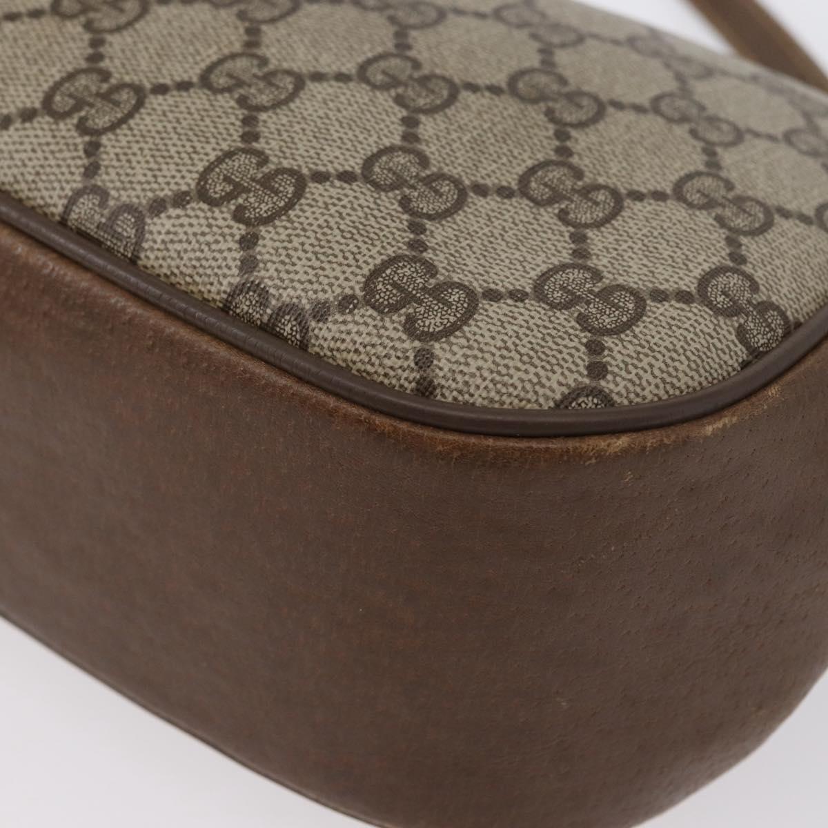 GUCCI Web Sherry Line GG Supreme Bag PVC Beige Gold 66 02 024 Auth ki6488