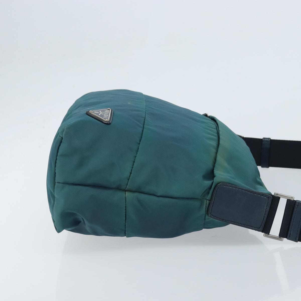 PRADA Shoulder Bag Nylon Blue Silver Auth ki6494