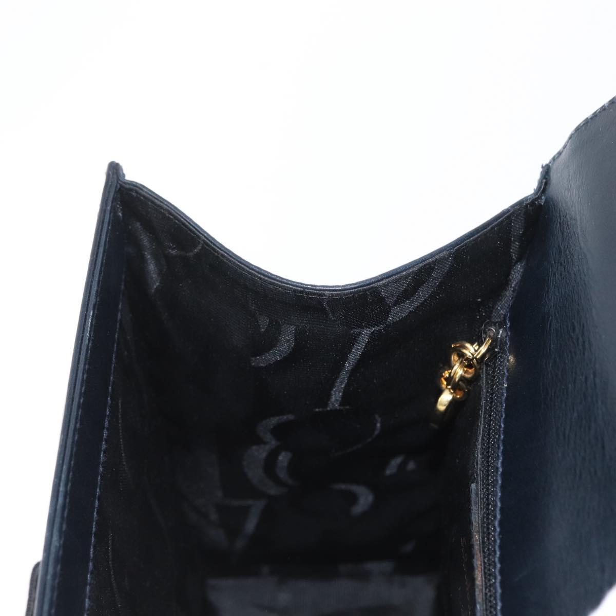 Salvatore Ferragamo Hand Bag Leather 2way Navy Gold Auth ki6504