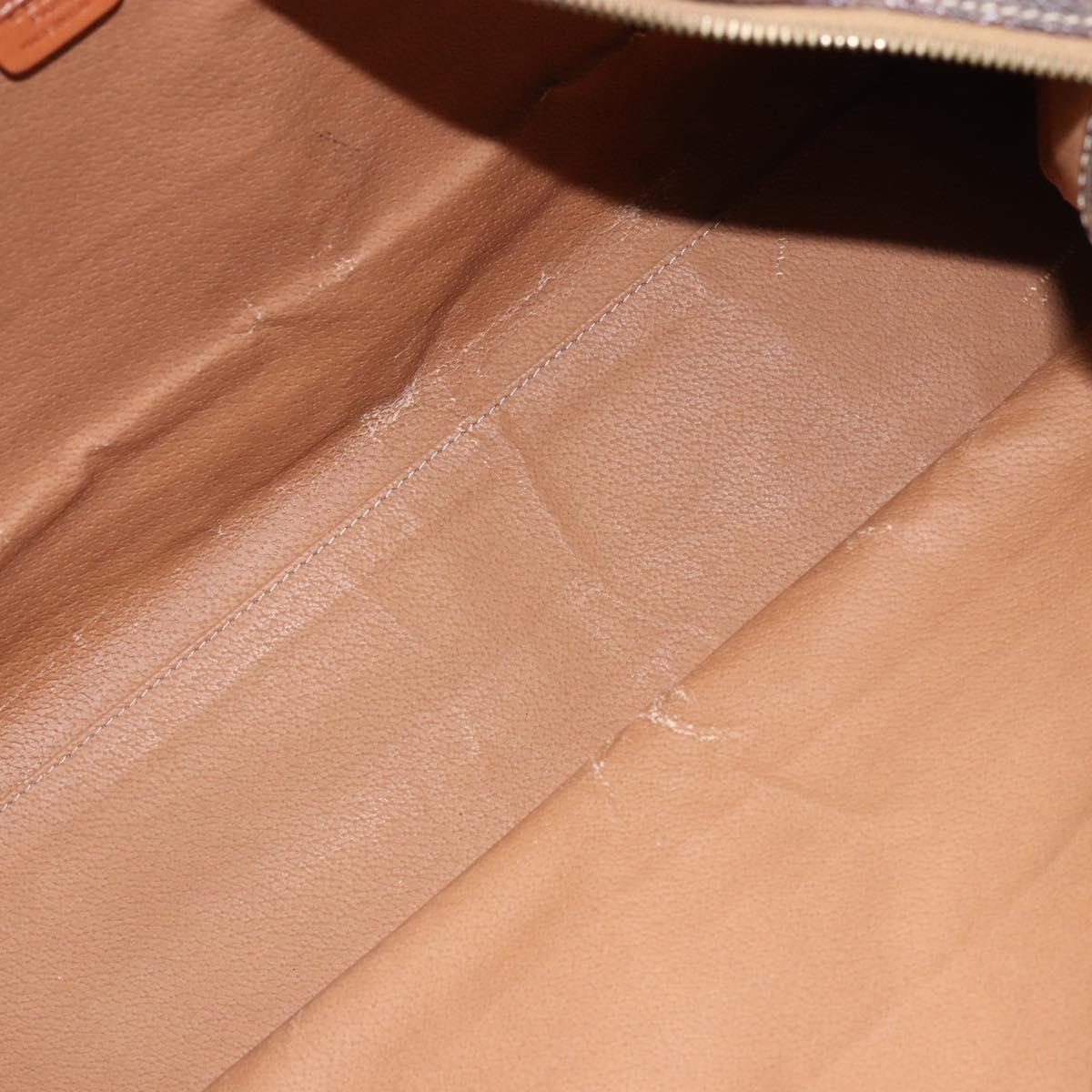 CELINE Macadam Canvas Tote Bag PVC Leather Brown Gold Auth ki6506