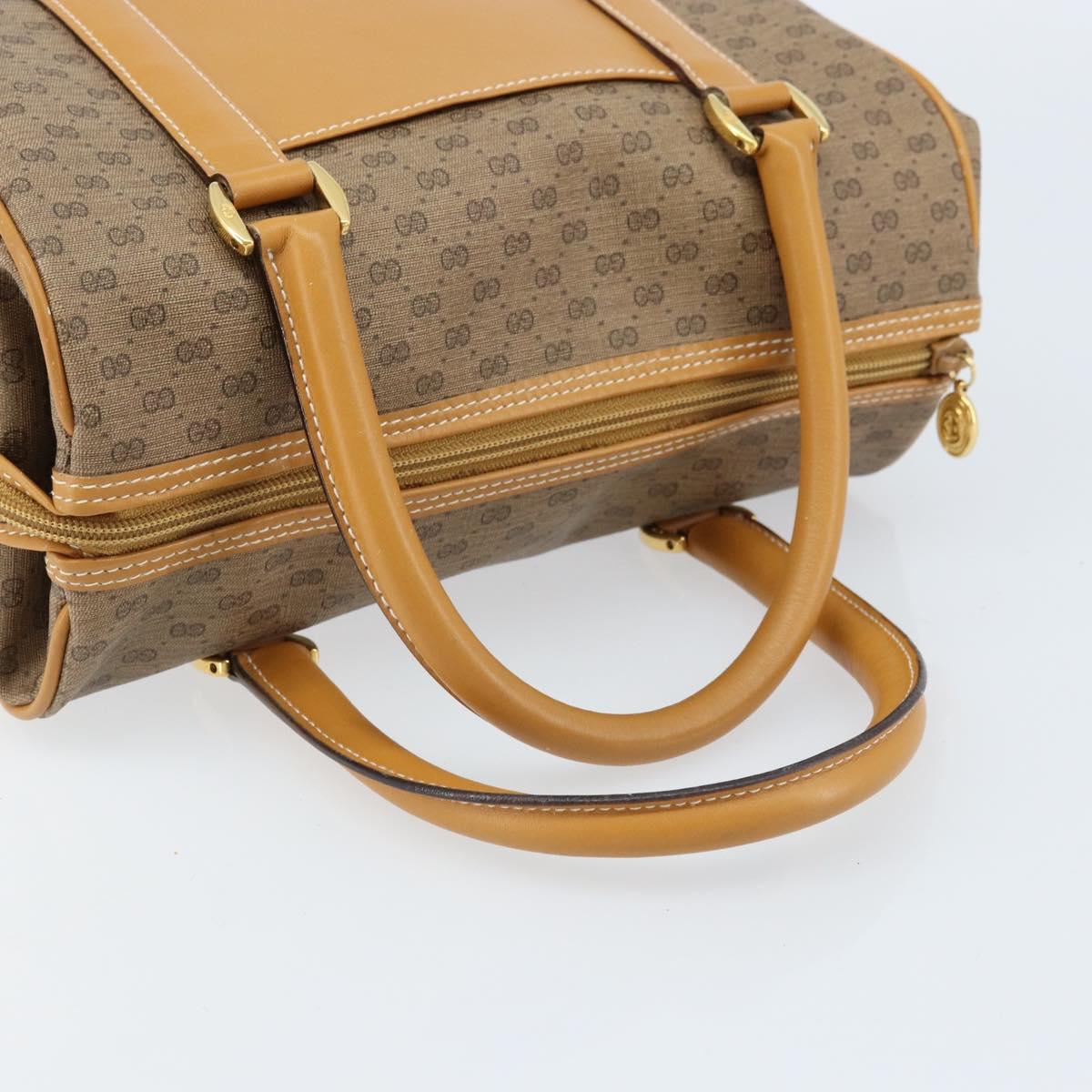 GUCCI Micro GG Supreme Mini Boston Bag PVC Beige Gold 000 39 0158 Auth ki6510