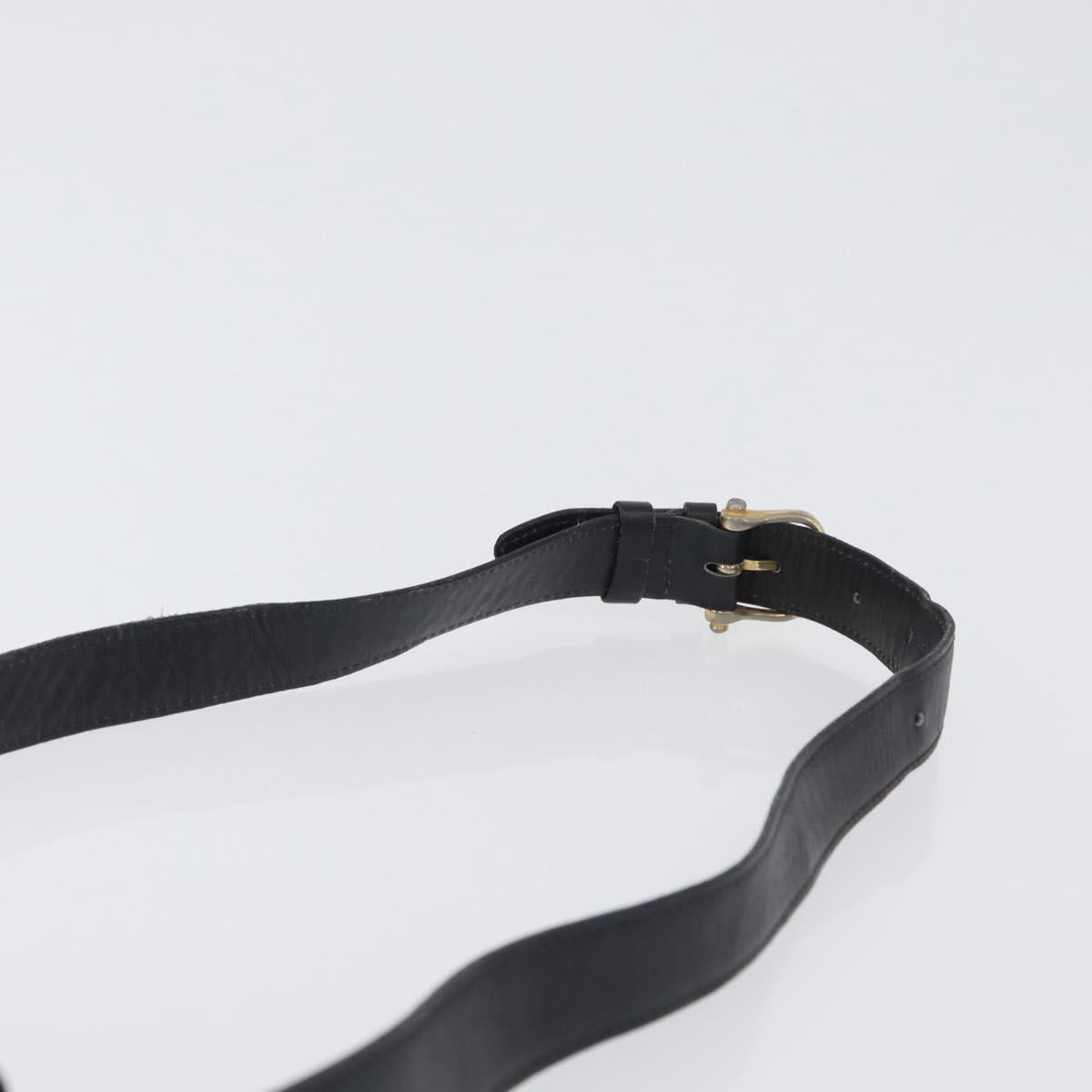 CELINE Horse Carriage Shoulder Bag Leather Black Gold Auth ki6513