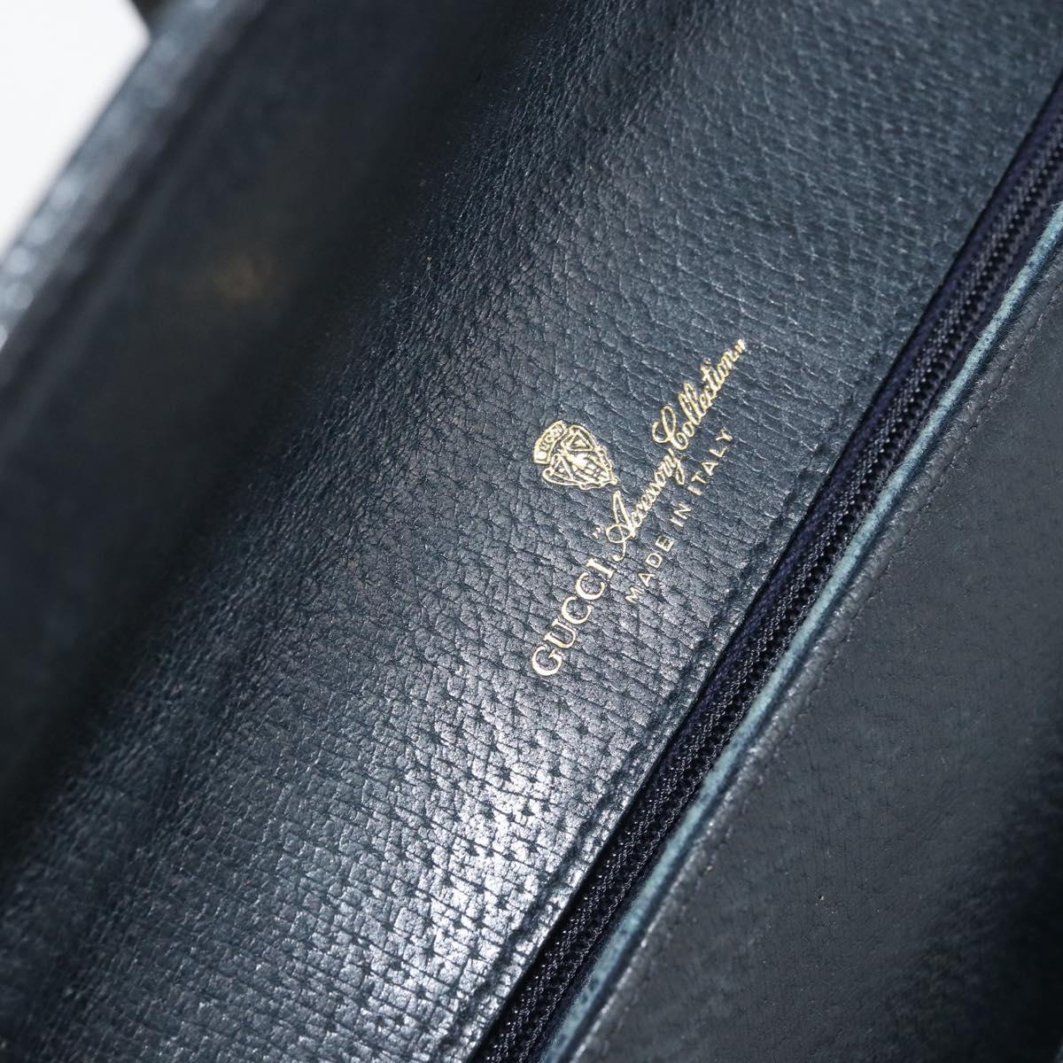 GUCCI GG Supreme Clutch Bag PVC Navy Gold 904 02 025 Auth ki6514