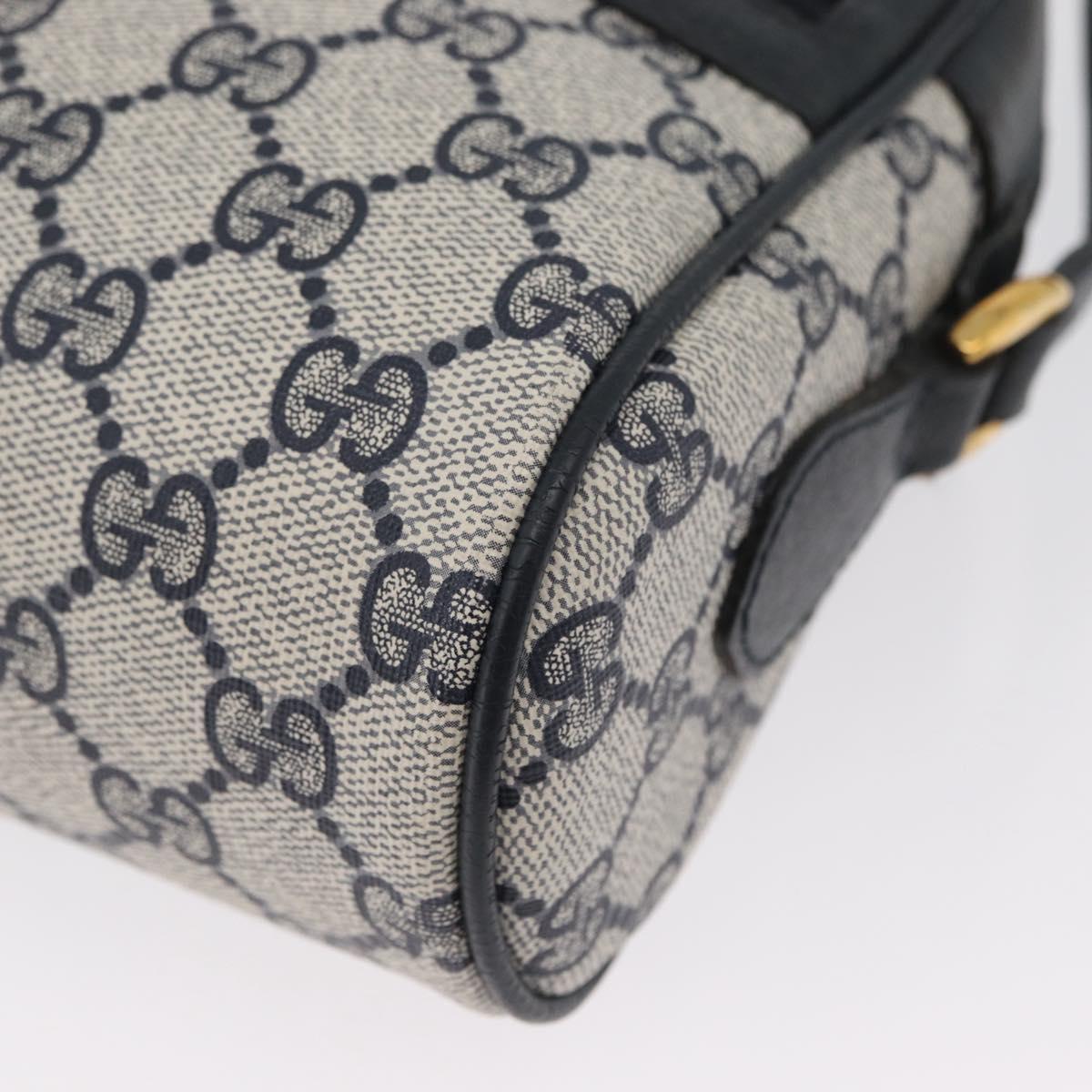 GUCCI Sherry Line GG Supreme Shoulder Bag PVC Navy Gold 98 02 004 Auth ki6519