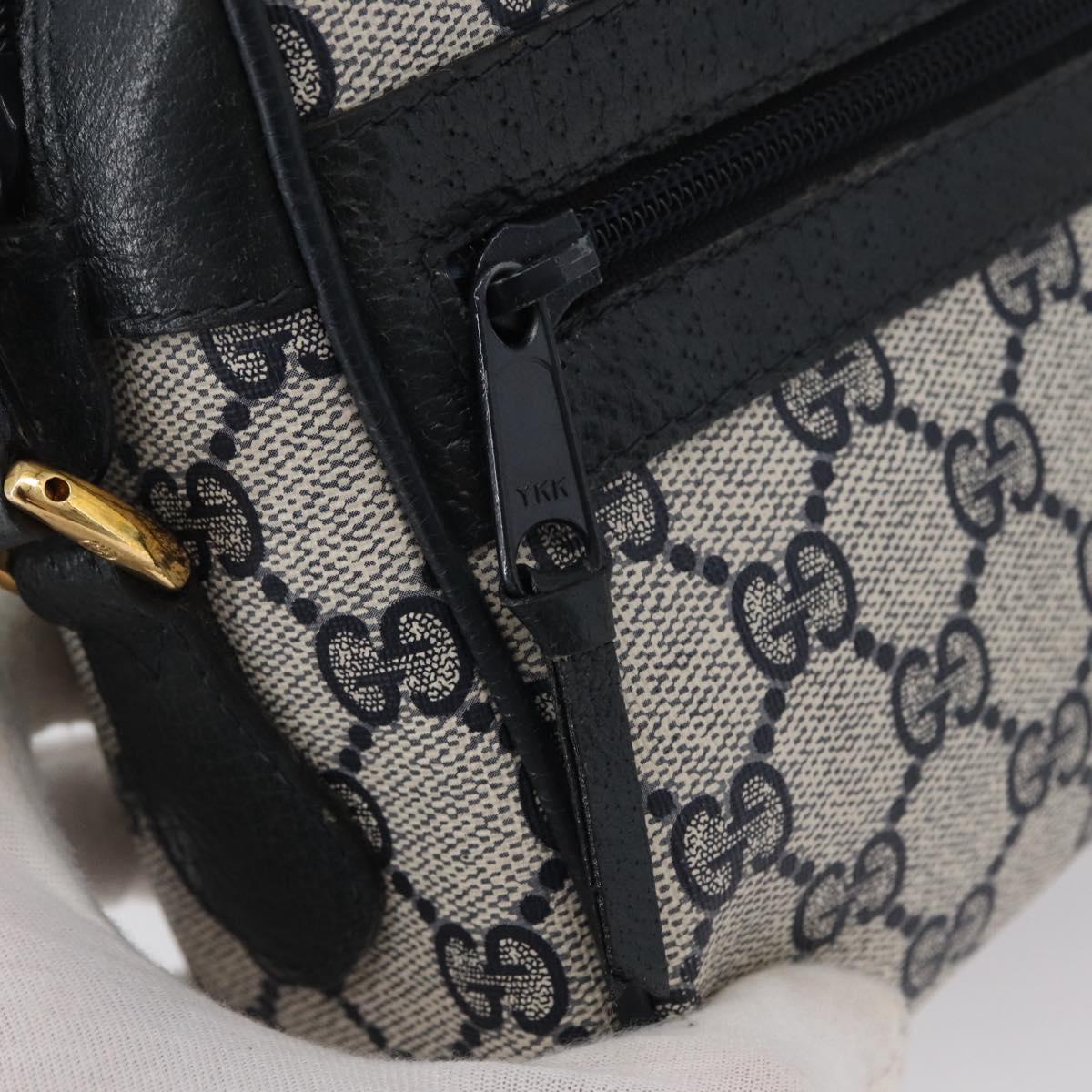 GUCCI Sherry Line GG Supreme Shoulder Bag PVC Navy Gold 98 02 004 Auth ki6519