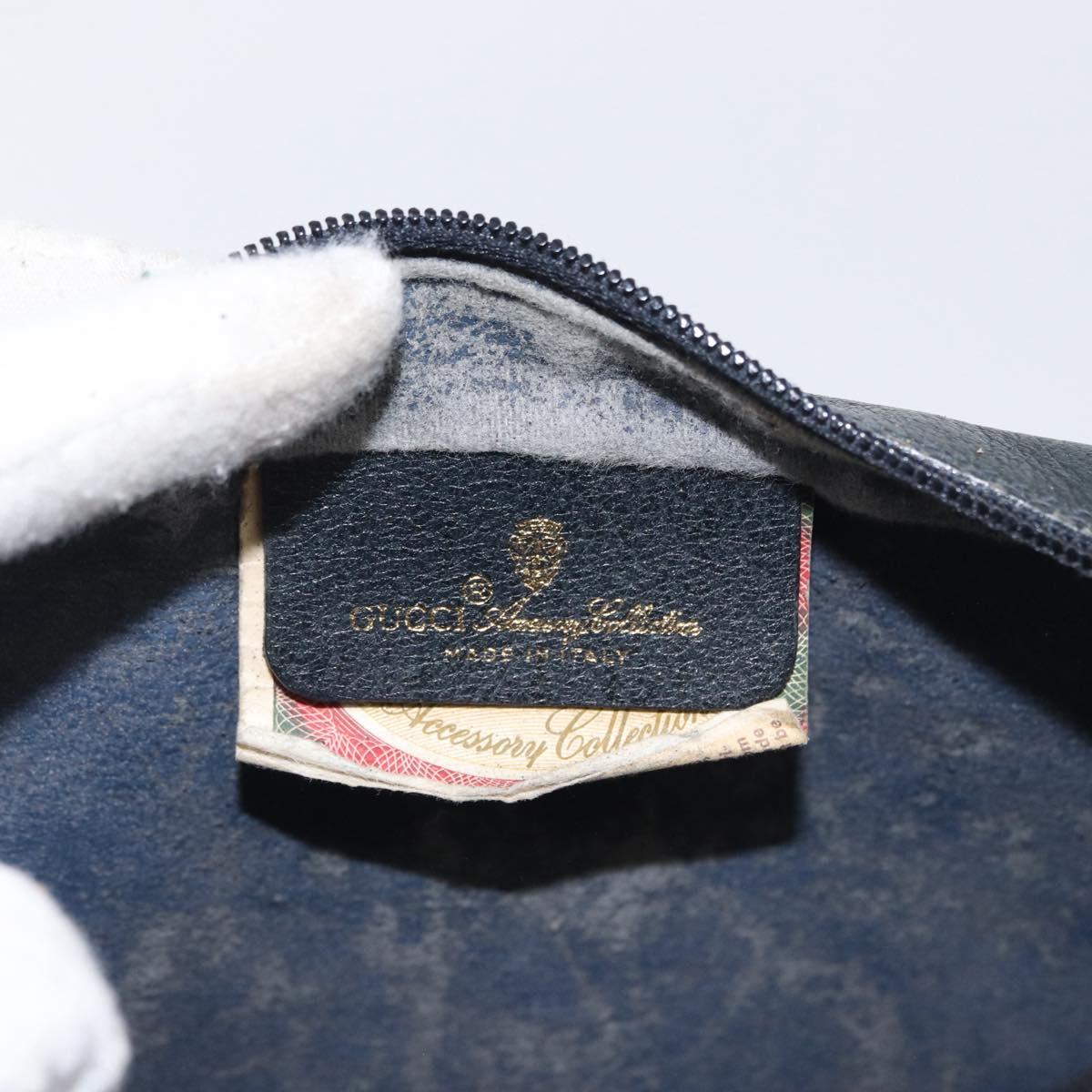 GUCCI Sherry Line GG Supreme Shoulder Bag PVC Navy Gold 98 02 004 Auth ki6519