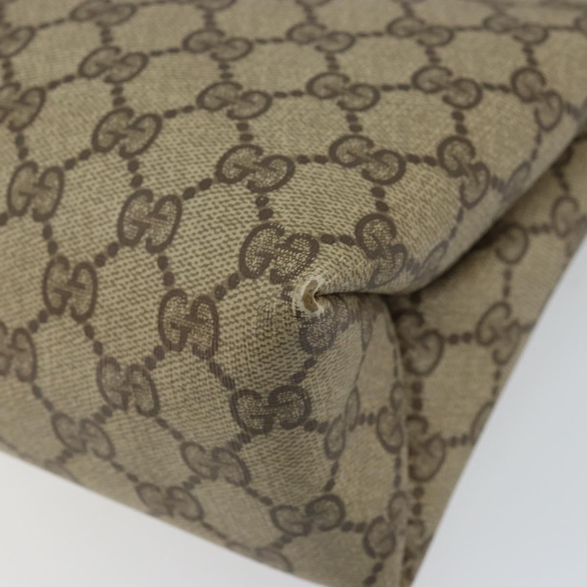 GUCCI GG Supreme Tote Bag PVC Beige 41 02 109 Auth ki6523